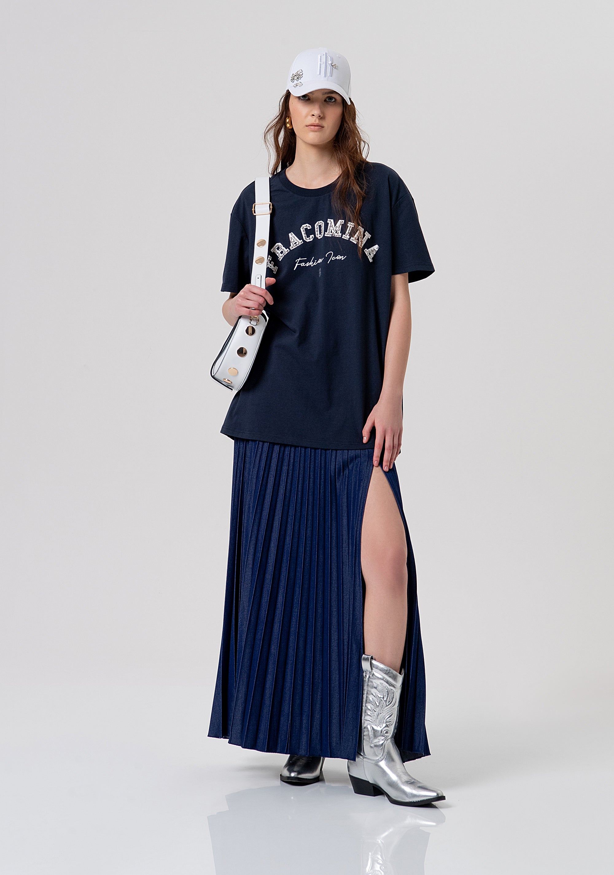 T-shirt over in jersey di cotone FR26ST3056J40001-117 Fracomina