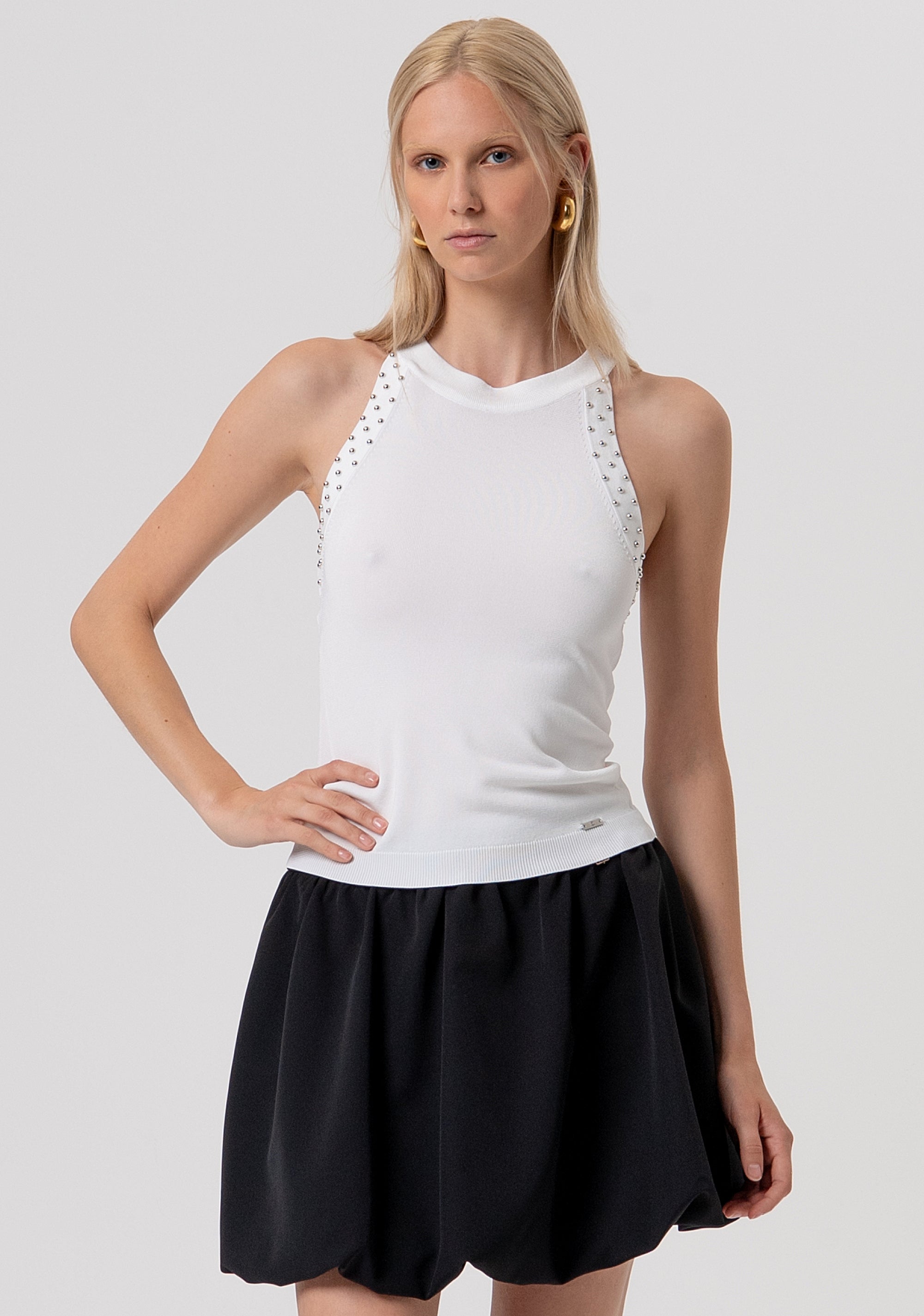 Top senza maniche slim in maglia FR26ST4003K42101-108 Fracomina