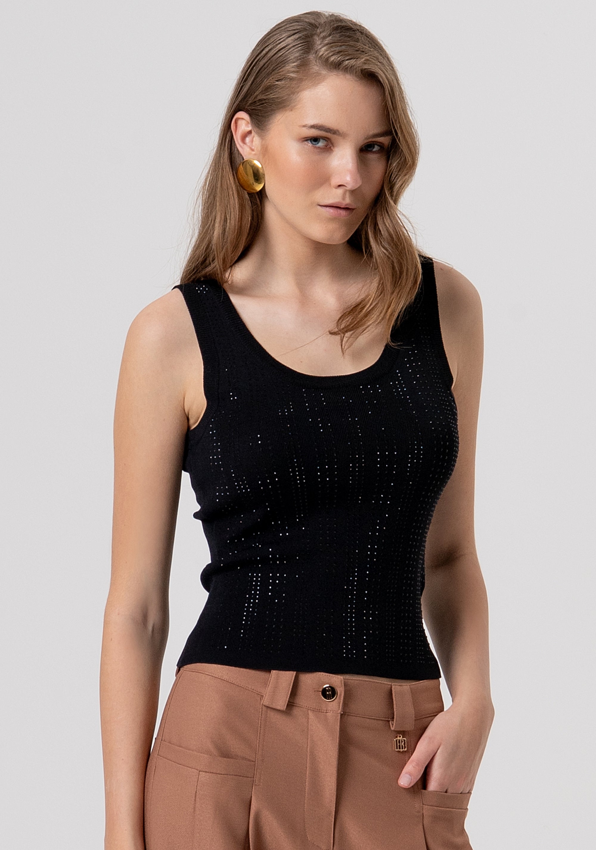 Top slim senza maniche in maglia FR26ST4005K524R9-053 Fracomina