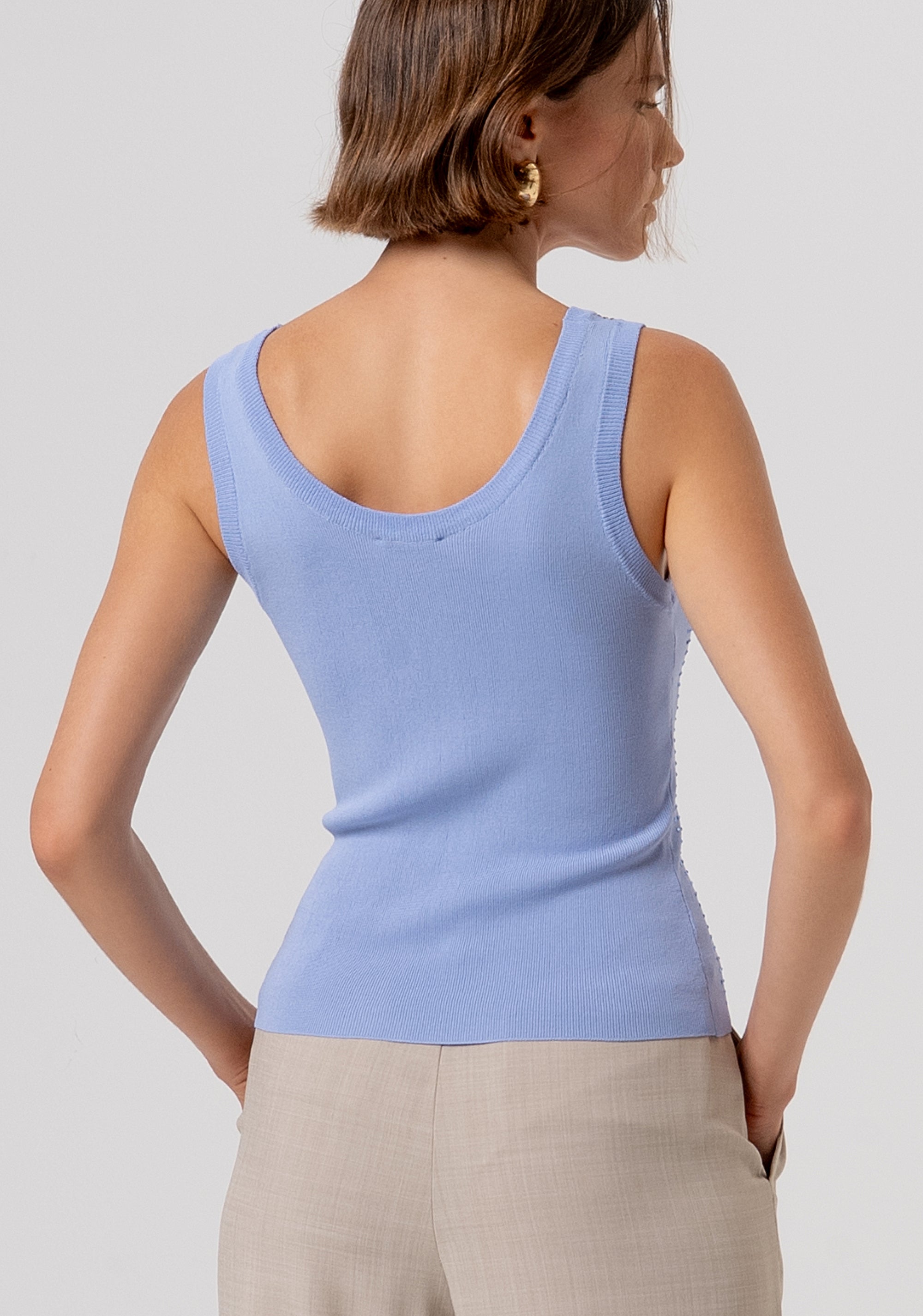 Top slim senza maniche in maglia FR26ST4005K524R9-175 Fracomina