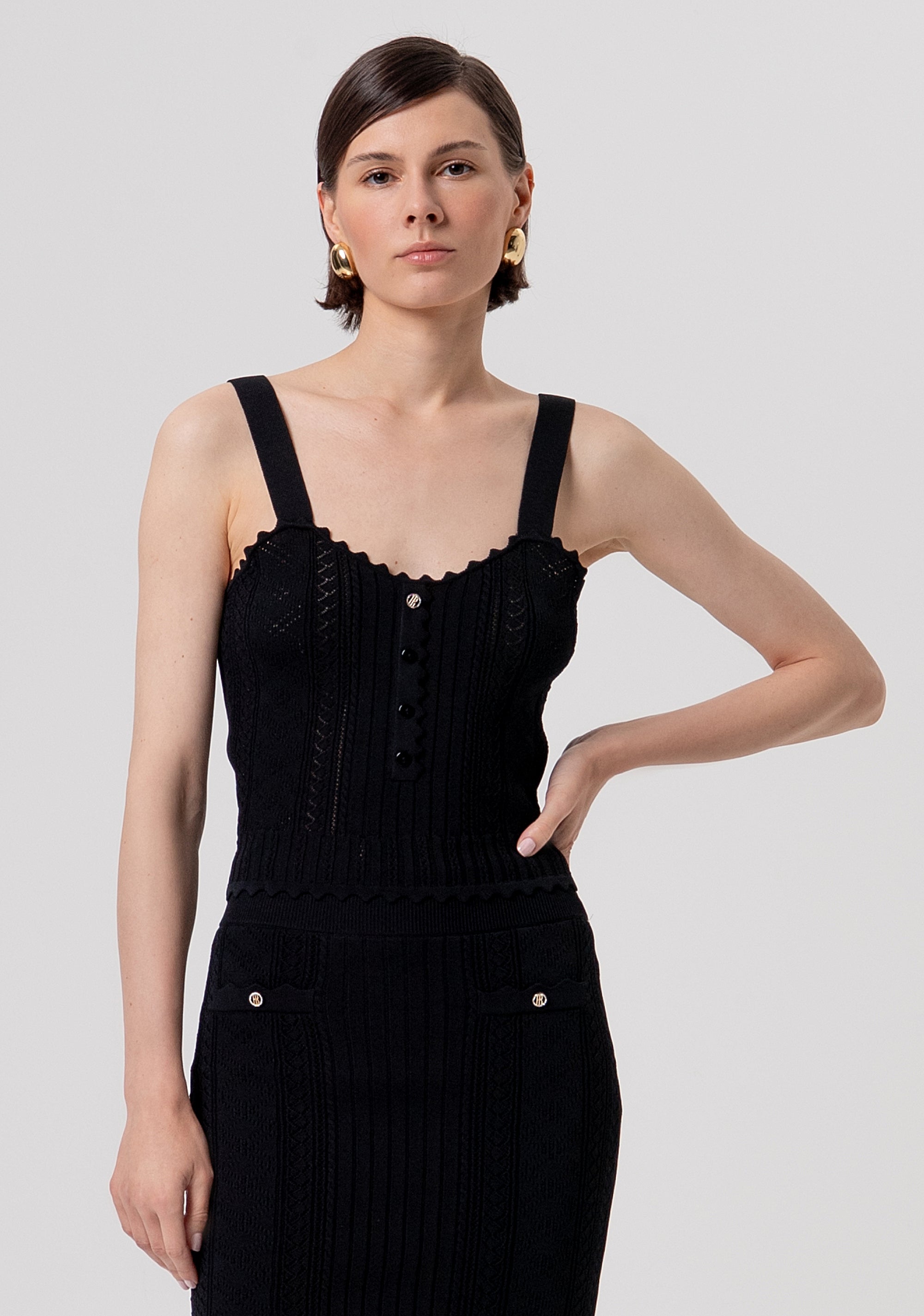 Top slim senza maniche in maglia FR26ST4007K41601-053 Fracomina