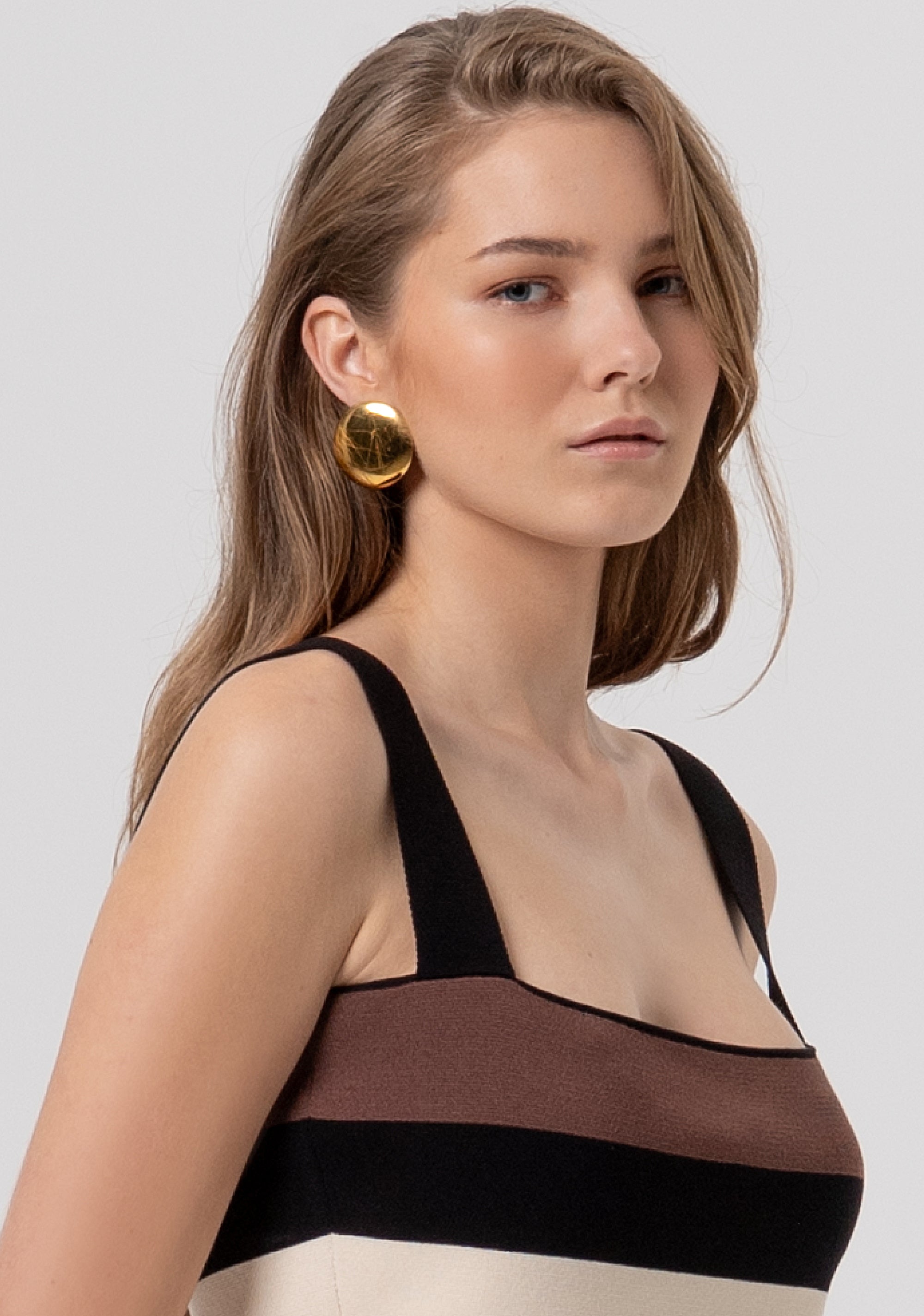 Top cropped senza maniche a righe FR26ST4012K418N8-210 Fracomina