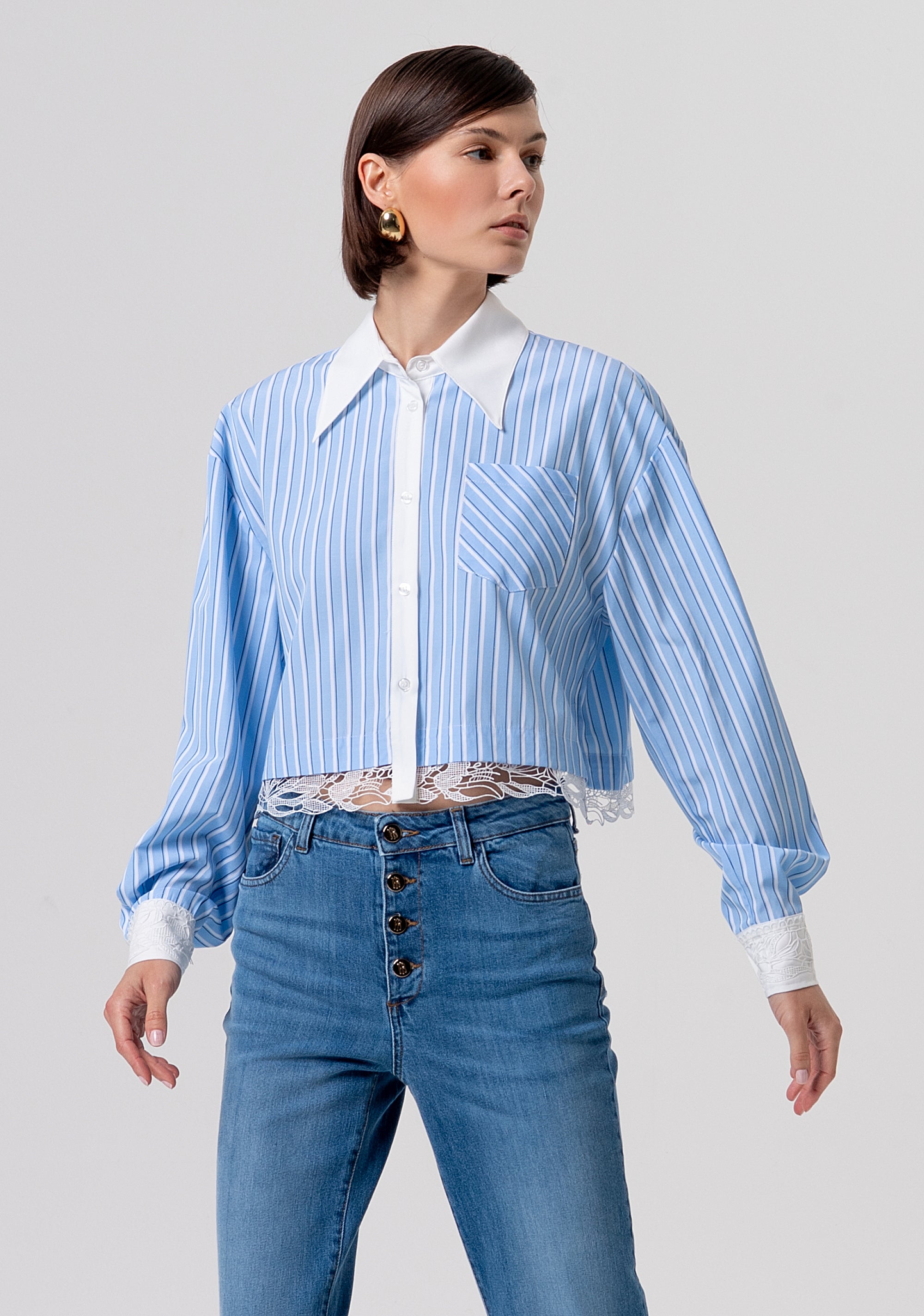 Camicia over a righe FR26ST6007W827N8-I24 Fracomina