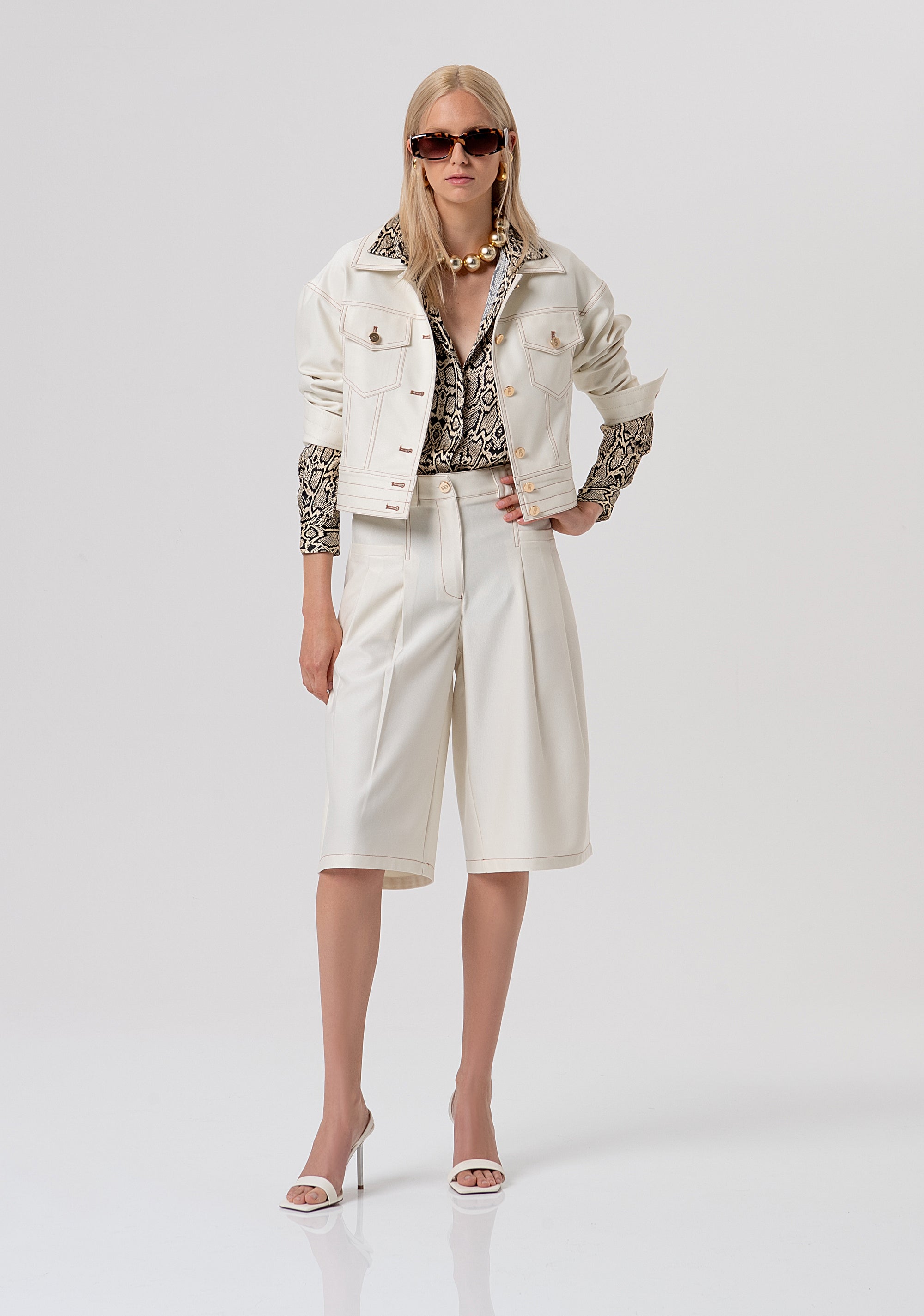 Camicia regular in viscosa con stampa animalier FR26ST6008W413L7-F64 Fracomina