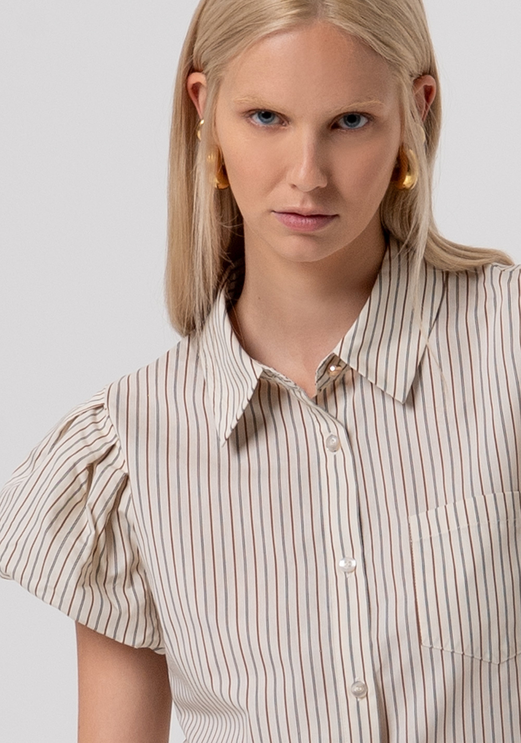Camicia regular a righe FR26ST6009W513N8-508 Fracomina