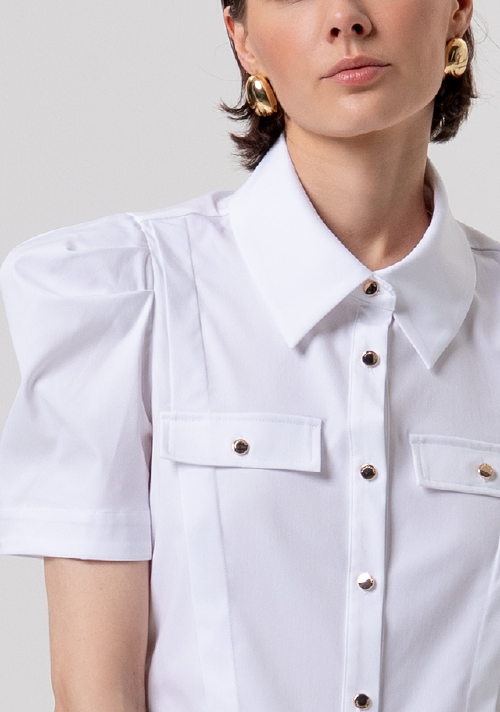 Camicia cropped in popeline FR26ST6028W83301-278 Fracomina