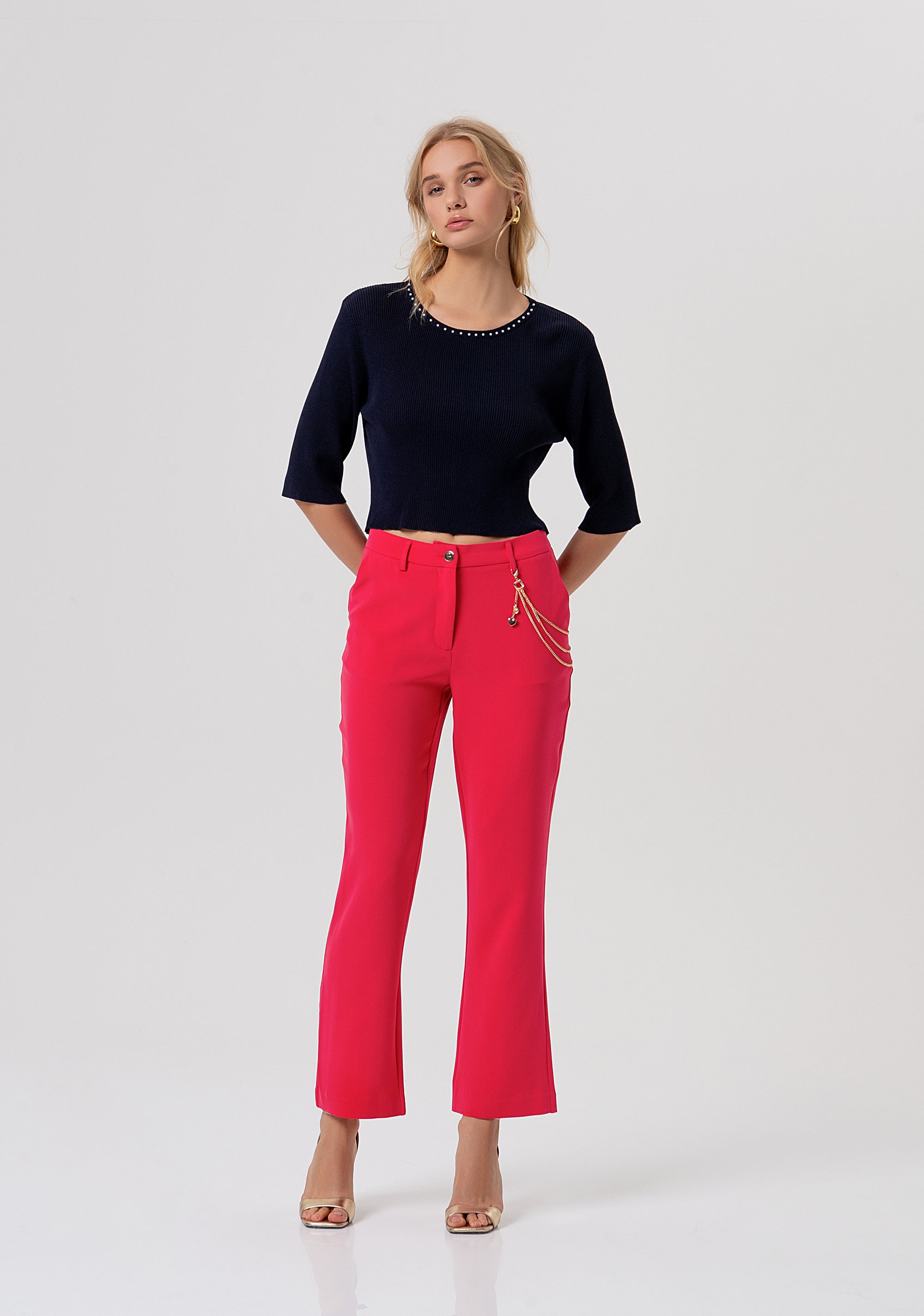 Maglia cropped a costine FR26ST7008K52401-117 Fracomina