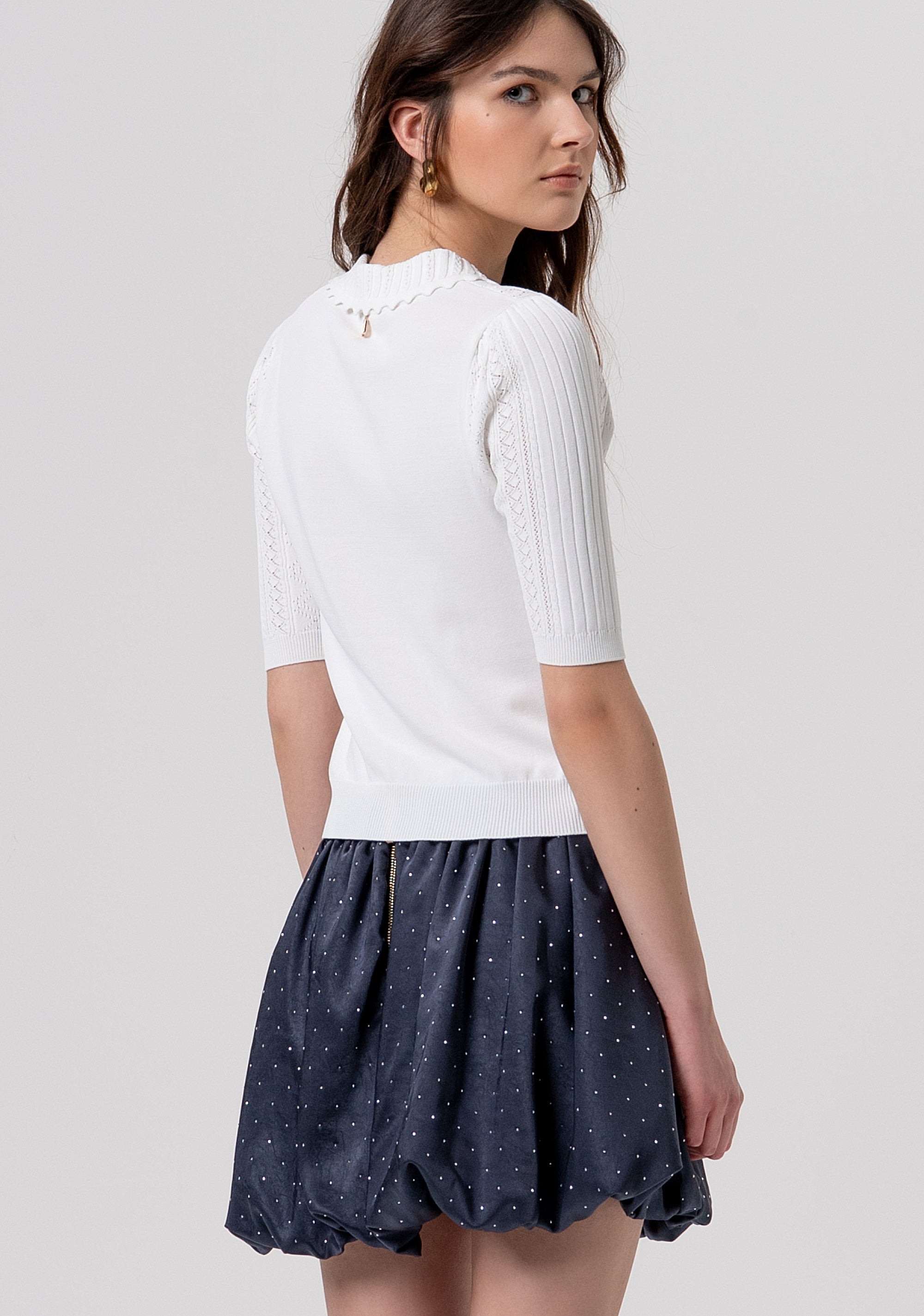 Polo slim in maglia con trafori FR26ST7013K41601-108 Fracomina