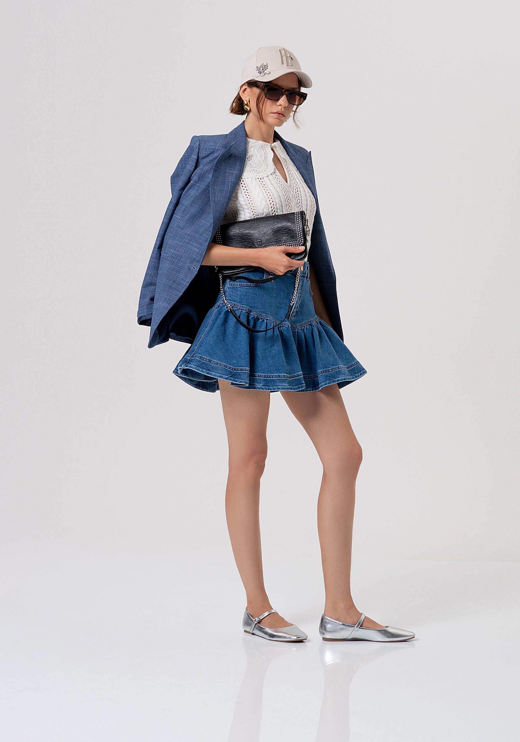 Maglia regular in cotone con punto treccia e trafori FR26ST7015K48801-108 Fracomina