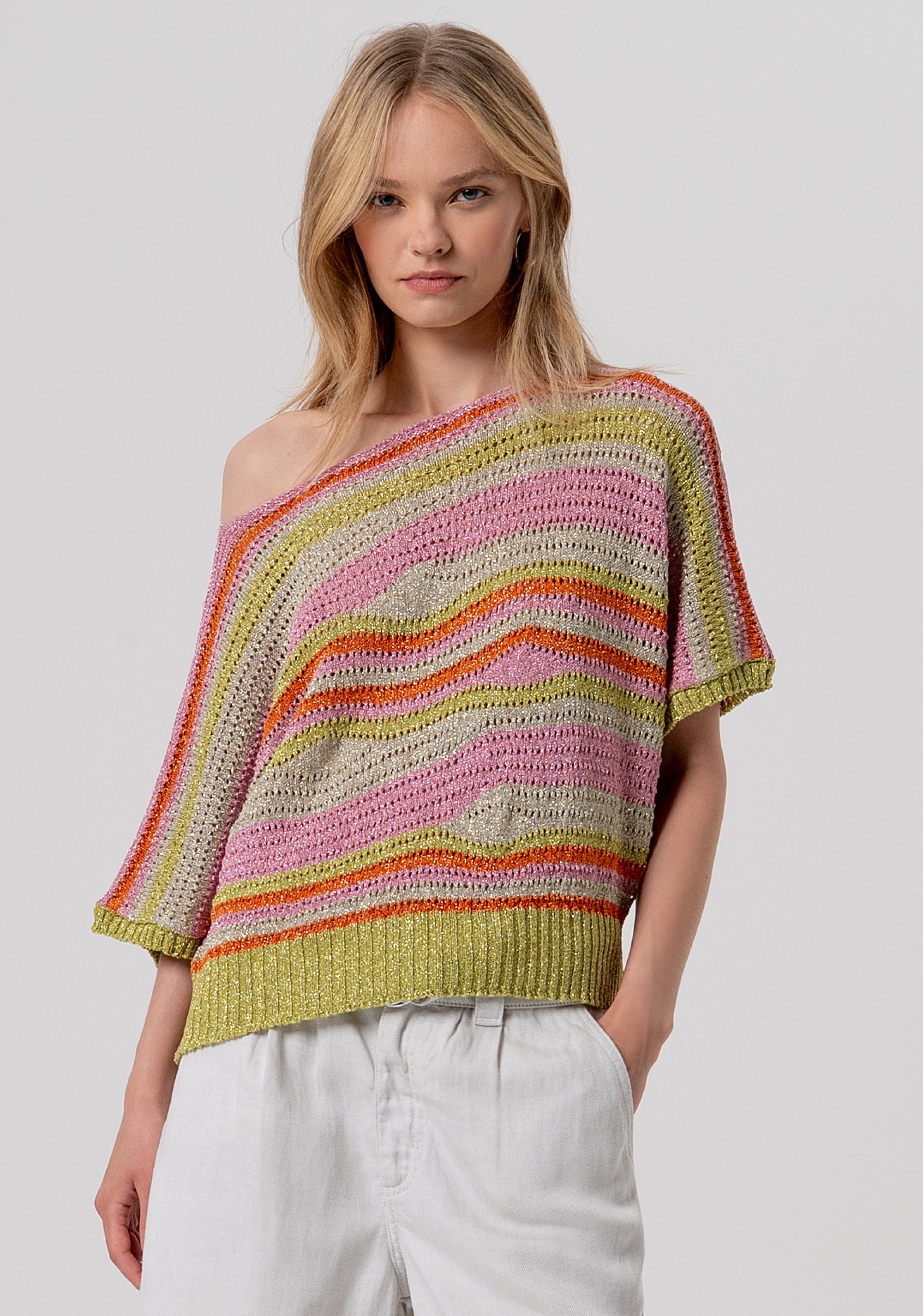 Maglia over multicolor FR26ST7025K432Q7-210 Fracomina