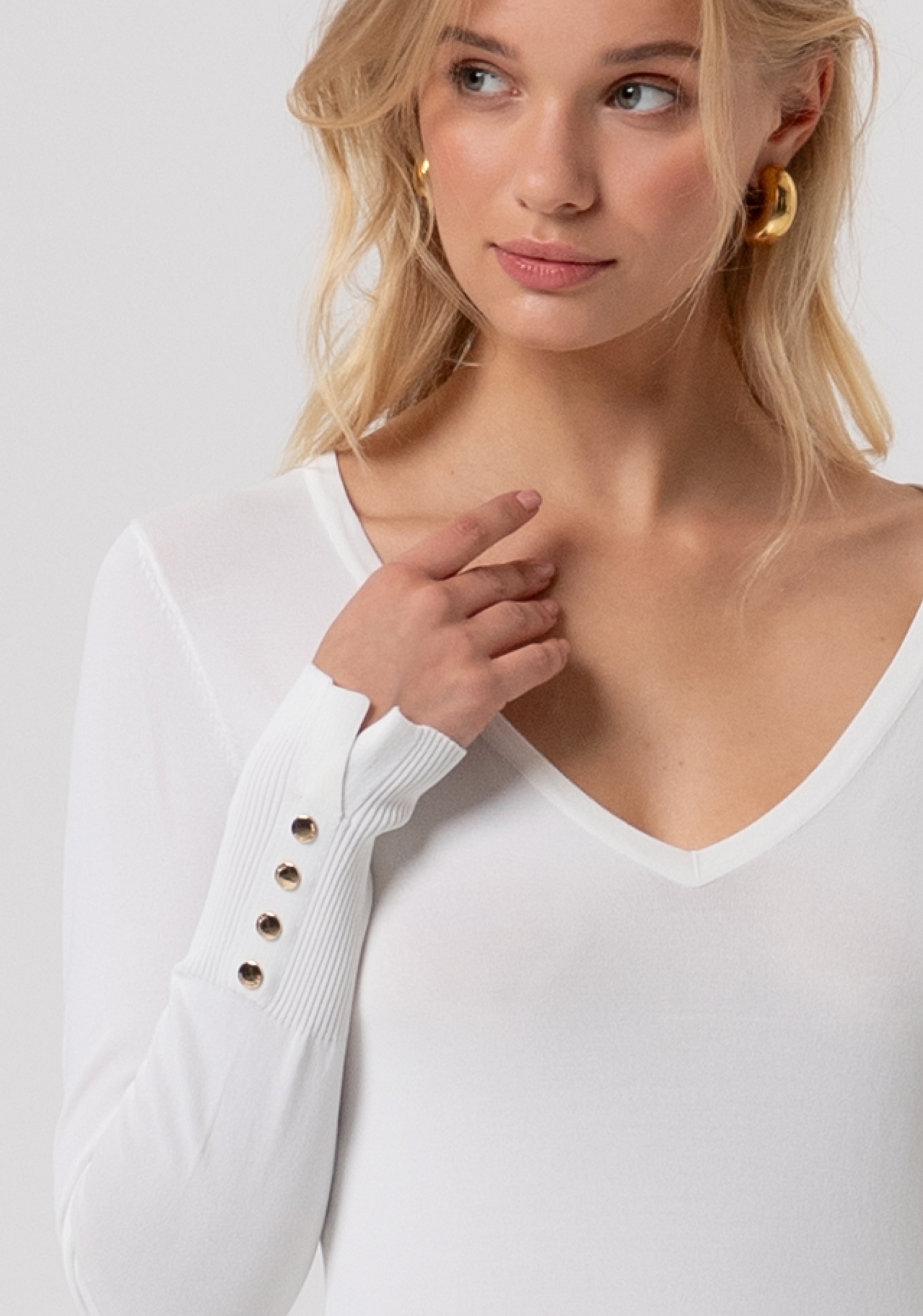 Maglia slim con scollo a V FR26ST7026K52401-108 Fracomina