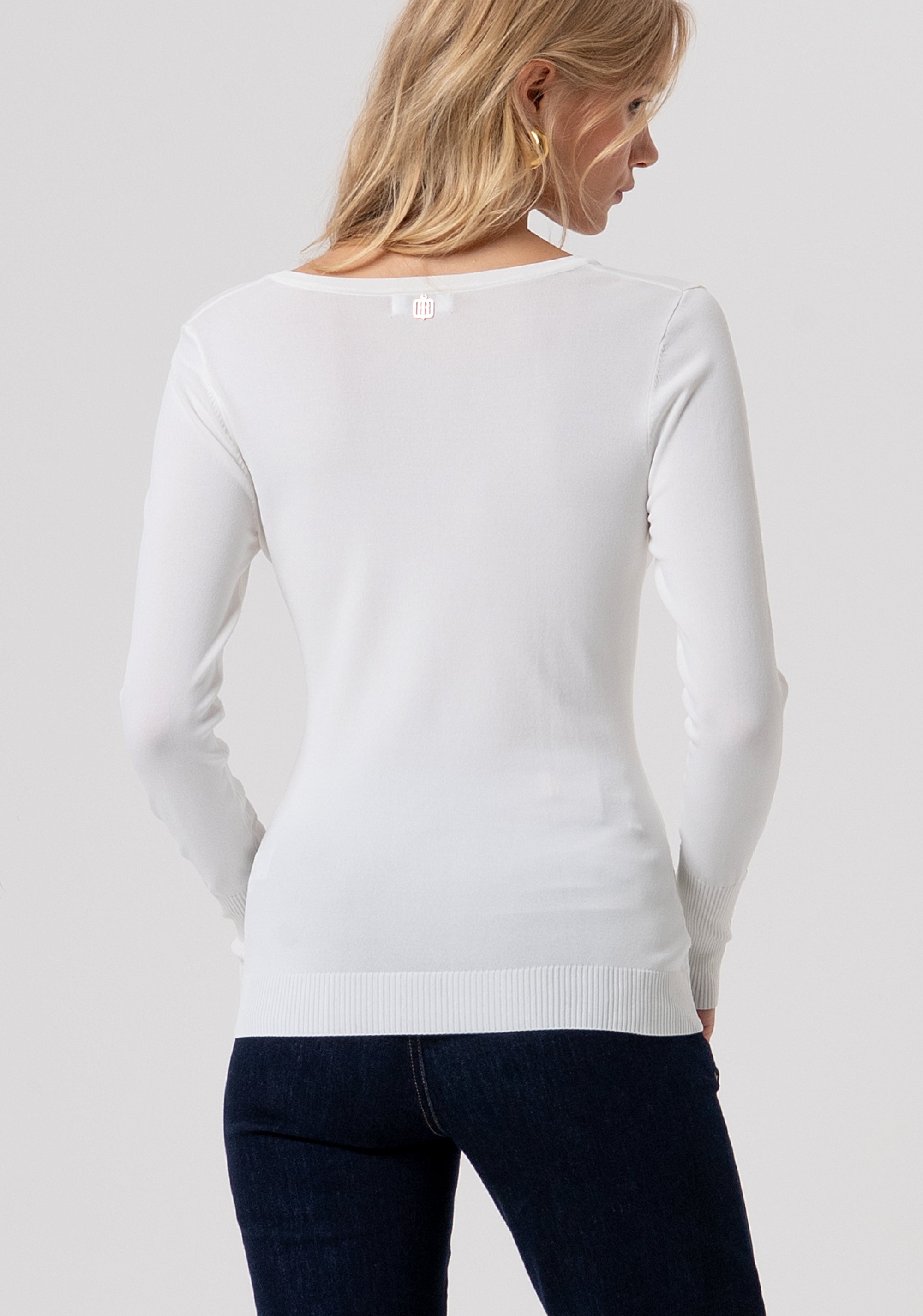 Maglia slim con scollo a V FR26ST7026K52401-108 Fracomina