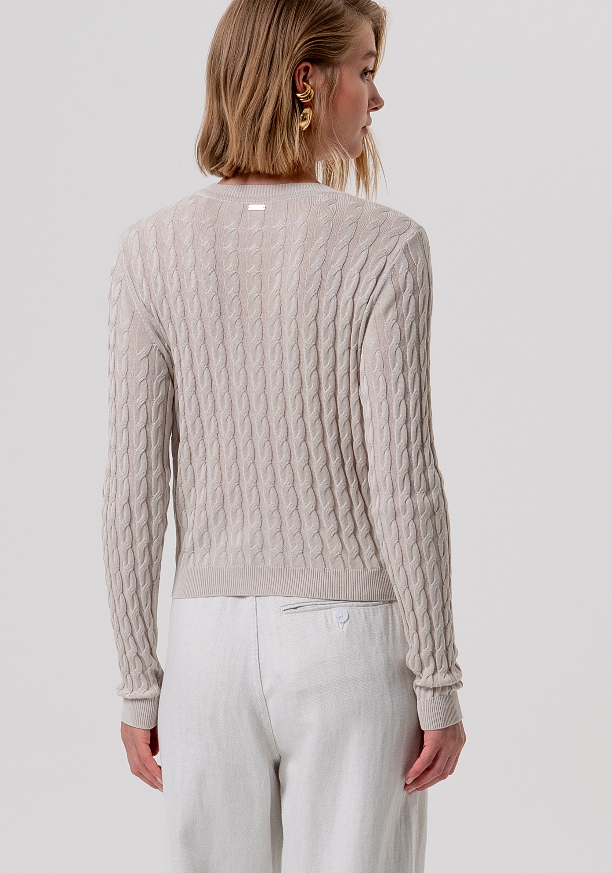 Cardigan regular con punto treccia FR26ST8023K547R9-251 Fracomina