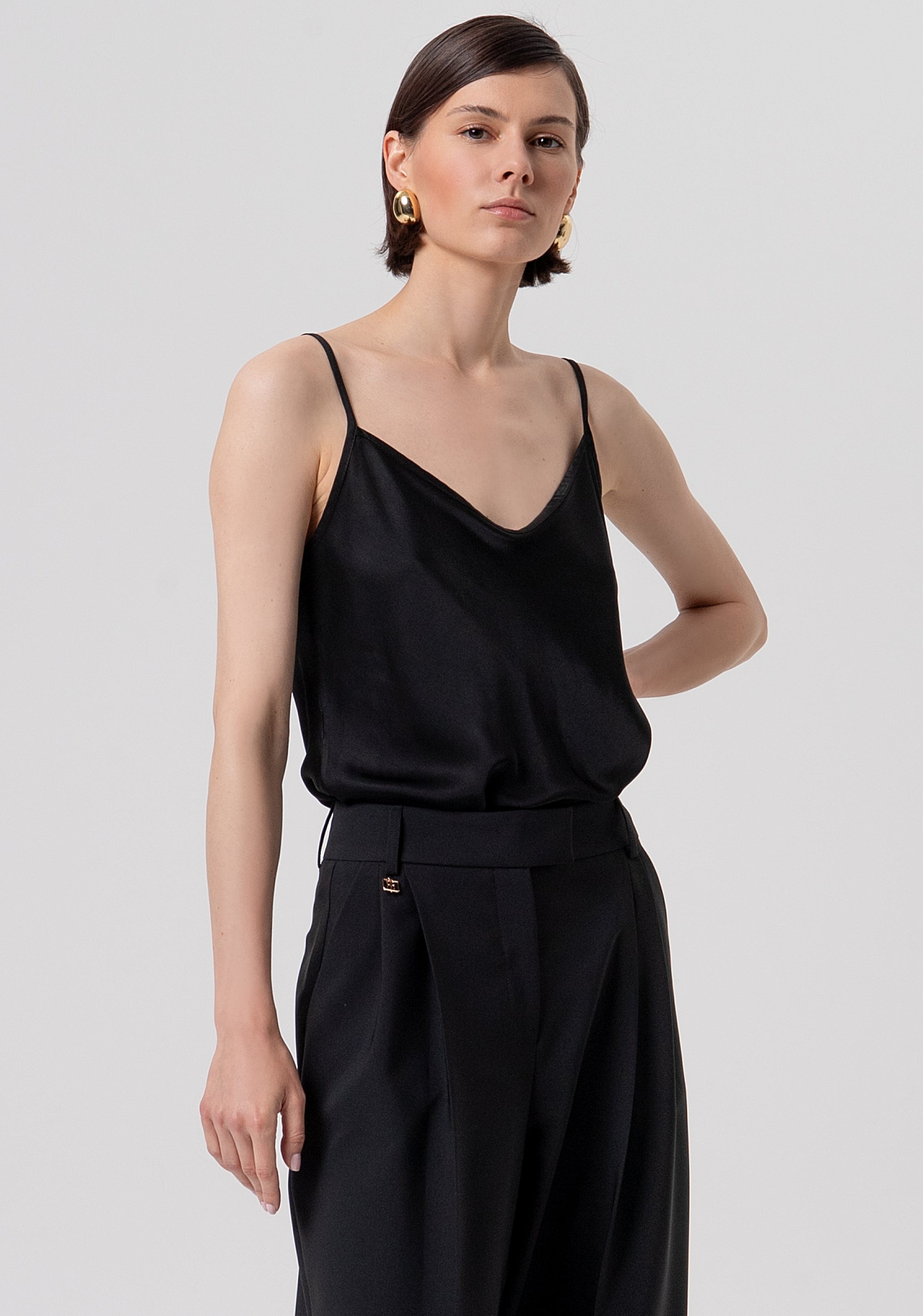 FLARE PALAZZO PANTS BLACK FR26SV3001W42901-053 Fracomina