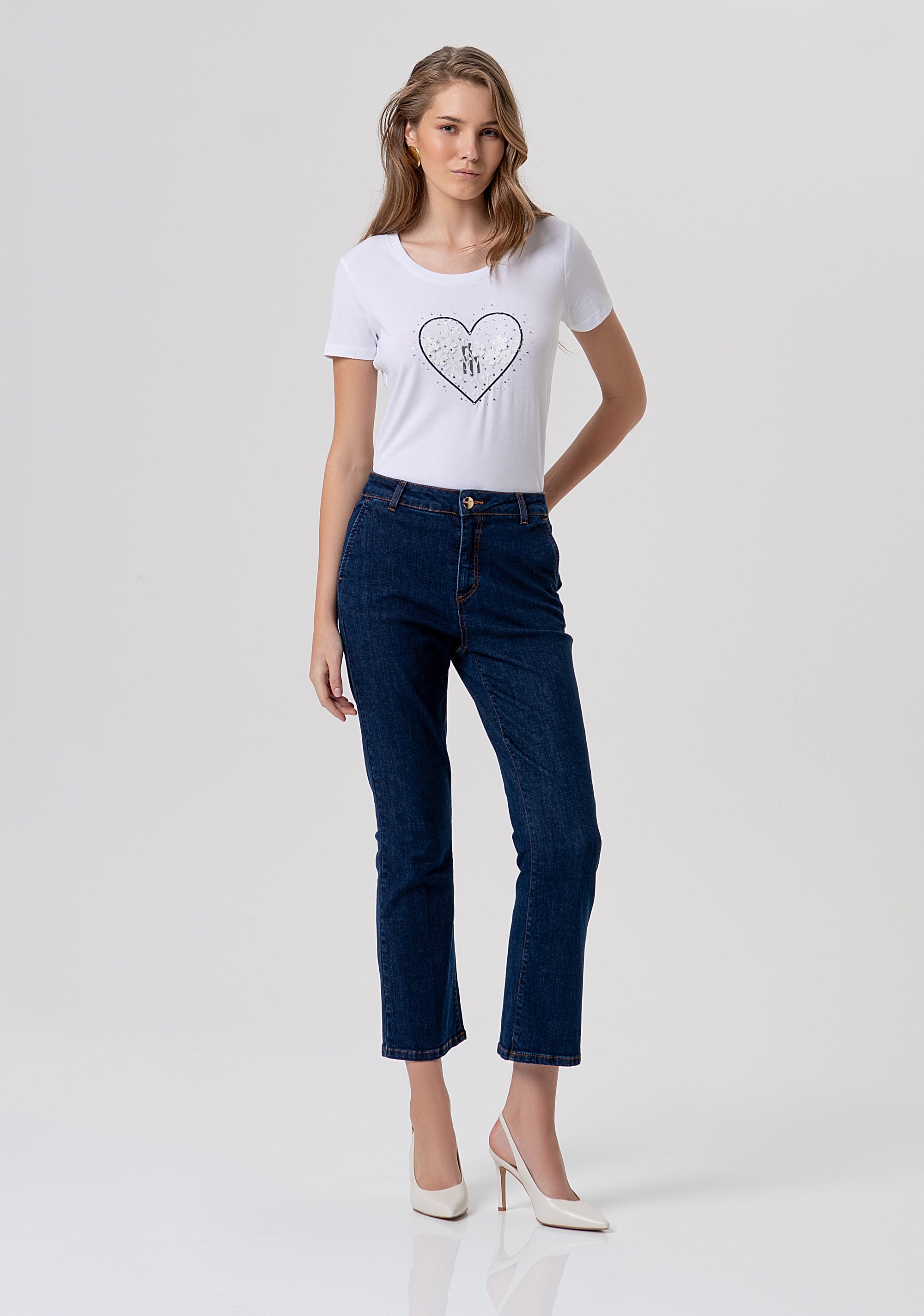 Jeans bootcut in denim con lavaggio raw FR26SV9007D46093-L23 Fracomina