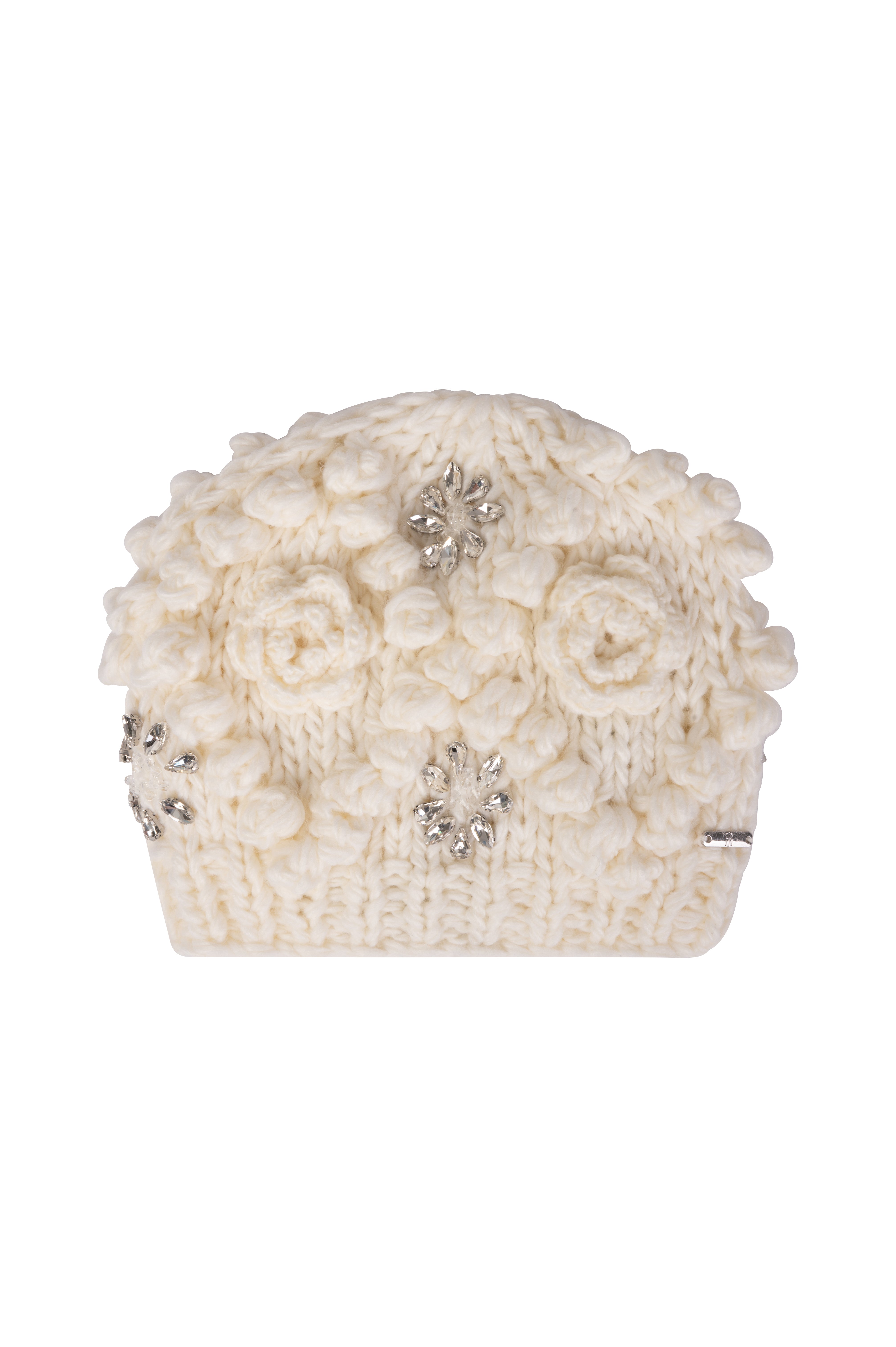 Cappello in maglia con fiori e applicazioni gioiello FR26WA4002K465R9-K17 Fracomina