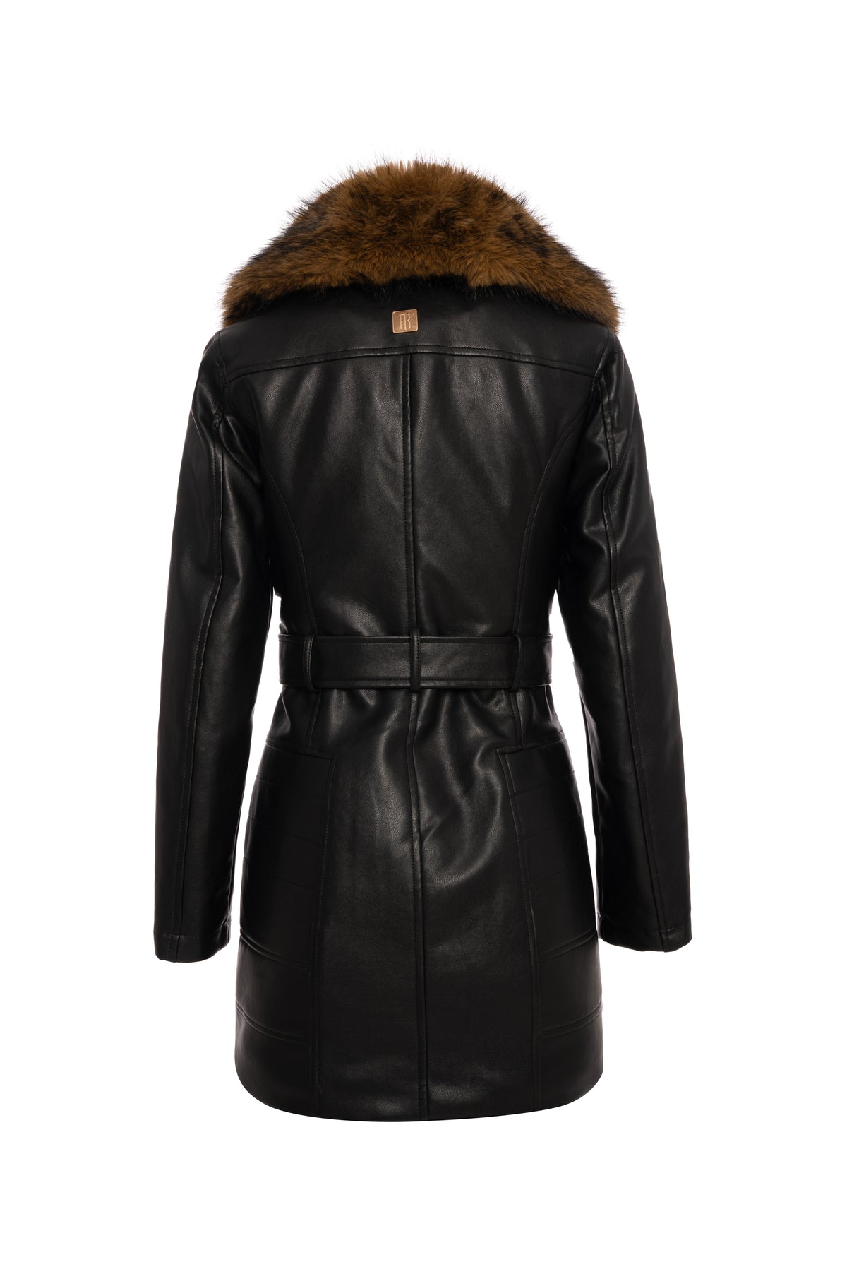 Giacca regular lunga in finta pelle FR26WC1022P41101-053 Fracomina