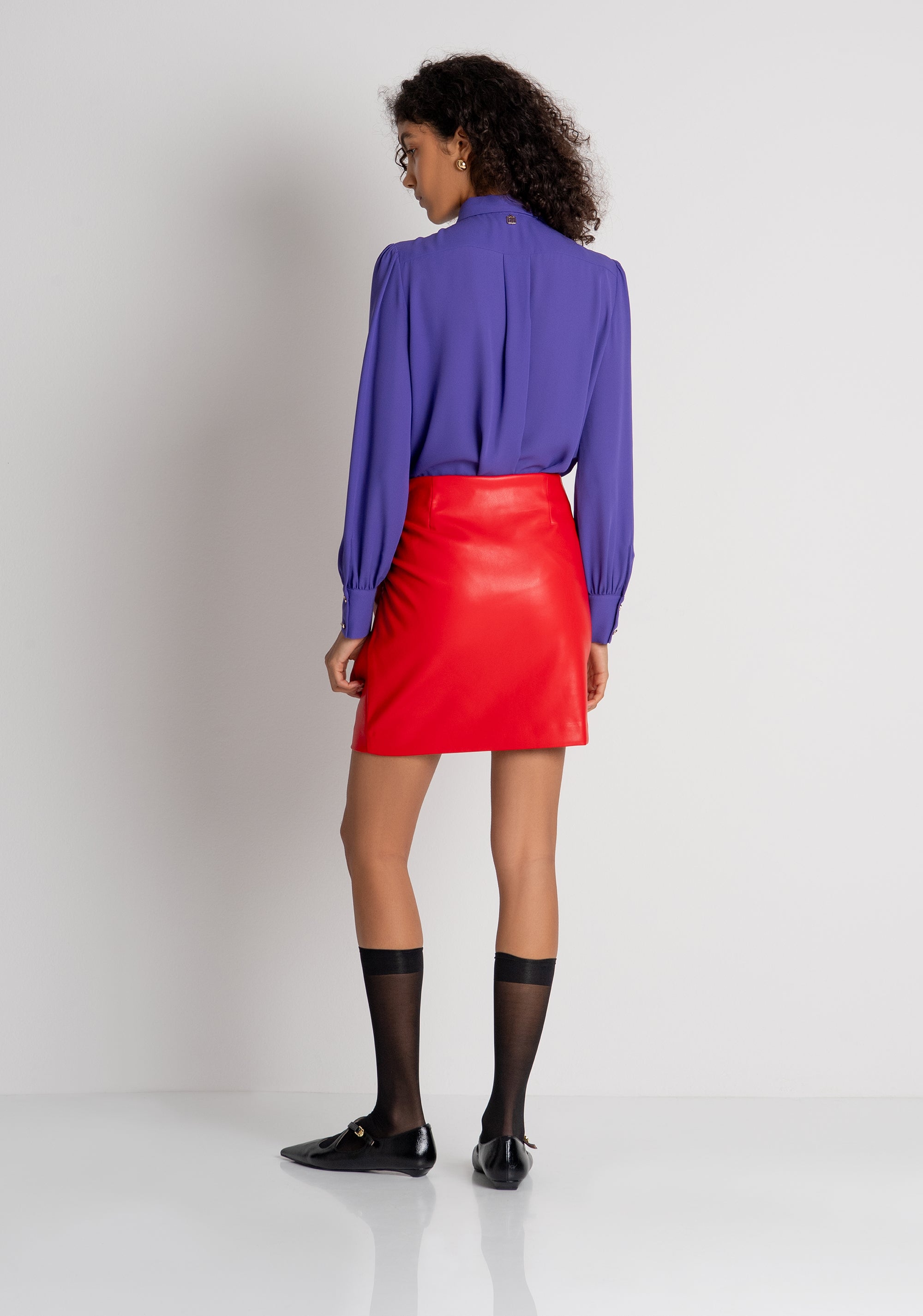 Gonna slim mini in finta pelle FR26WG1004P41101 FRACOMINA