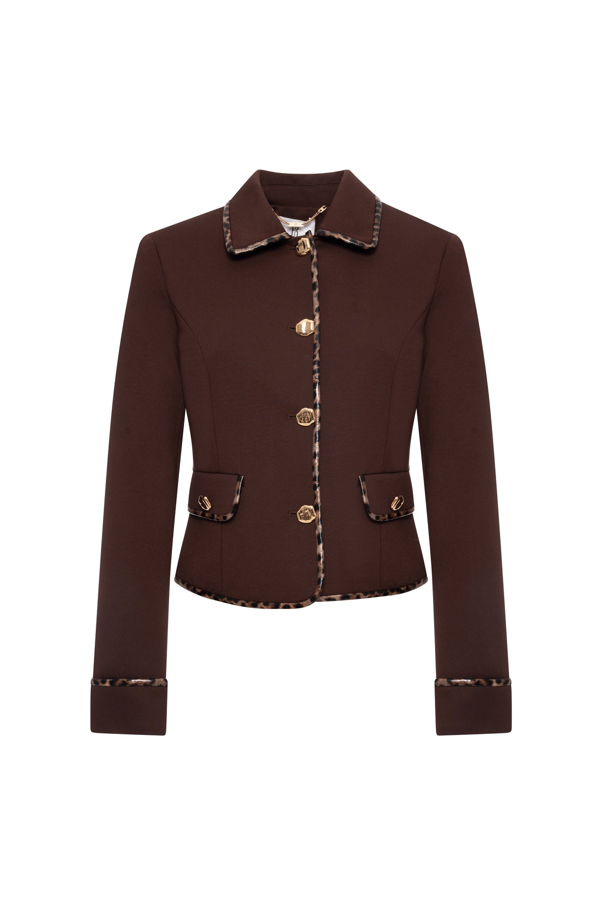 Giacca slim monopetto con inserti animalier FR26WJ1003W68601-K06 Fracomina