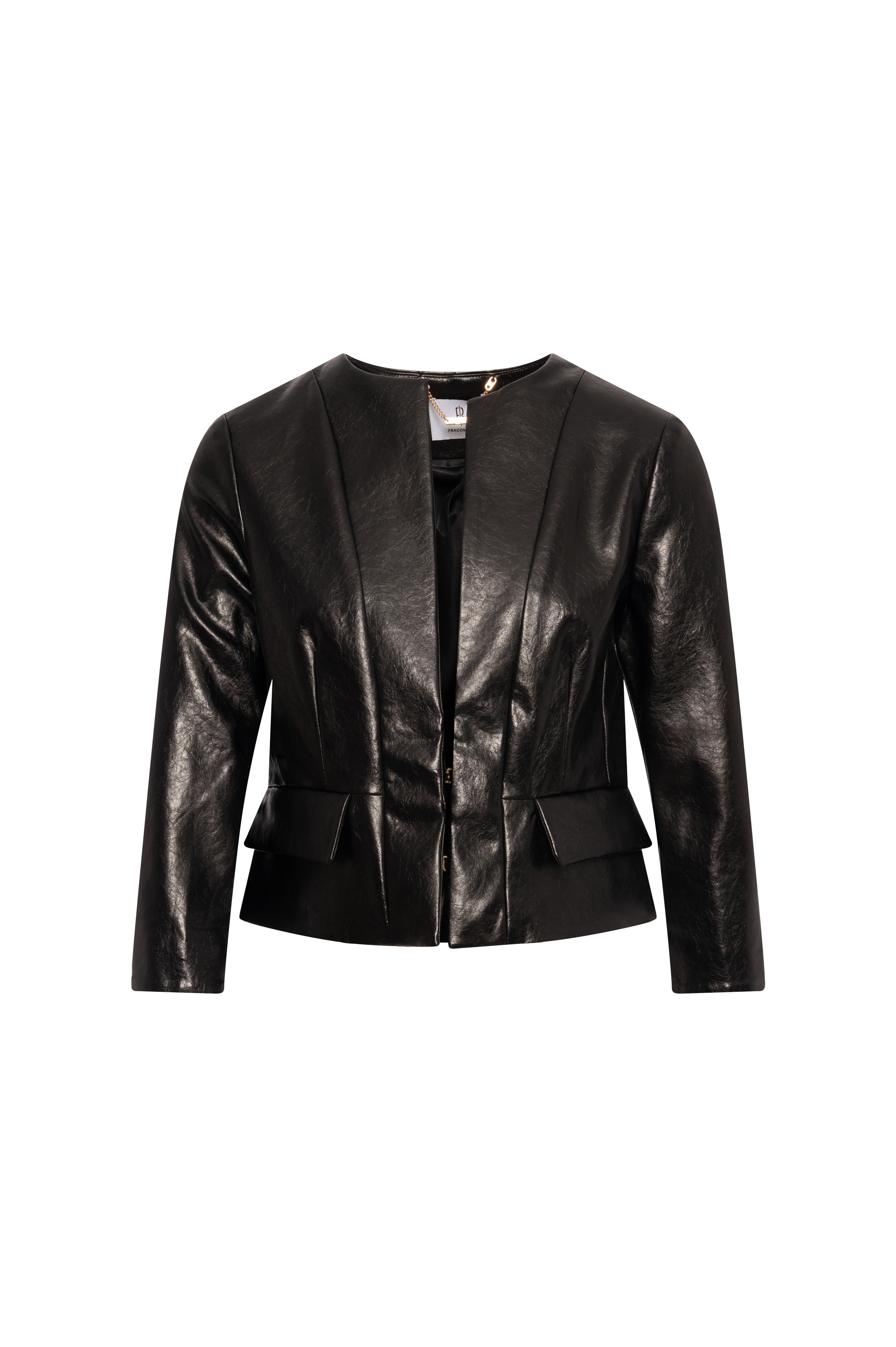 Giacca cropped in finta pelle FR26WJ1011P41101 FRACOMINA