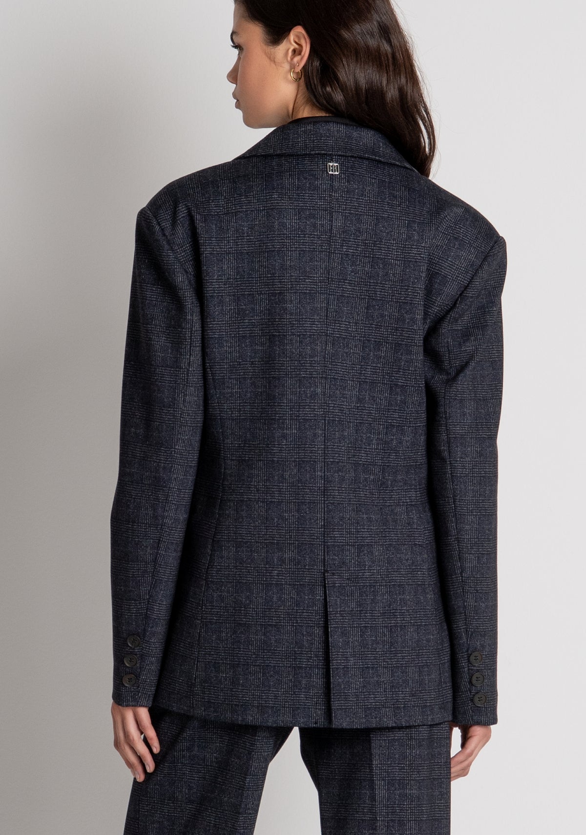 Blazer regular doppiopetto in tessuto Principe di Galles FR26WJ3010W575O2 FRACOMINA