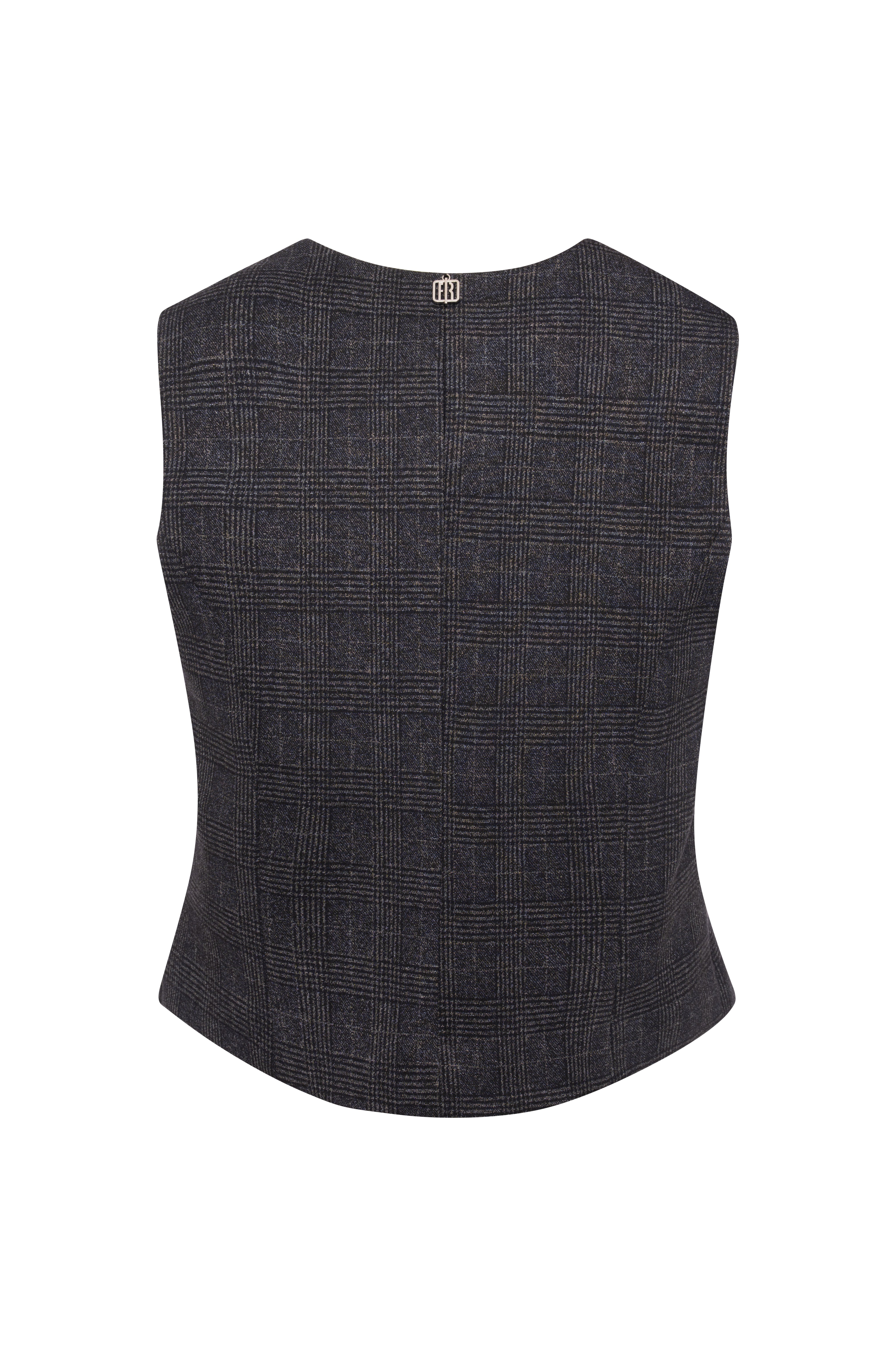 Gilet slim in tessuto Principe di Galles FR26WJ5008W575O2-KH8 Fracomina