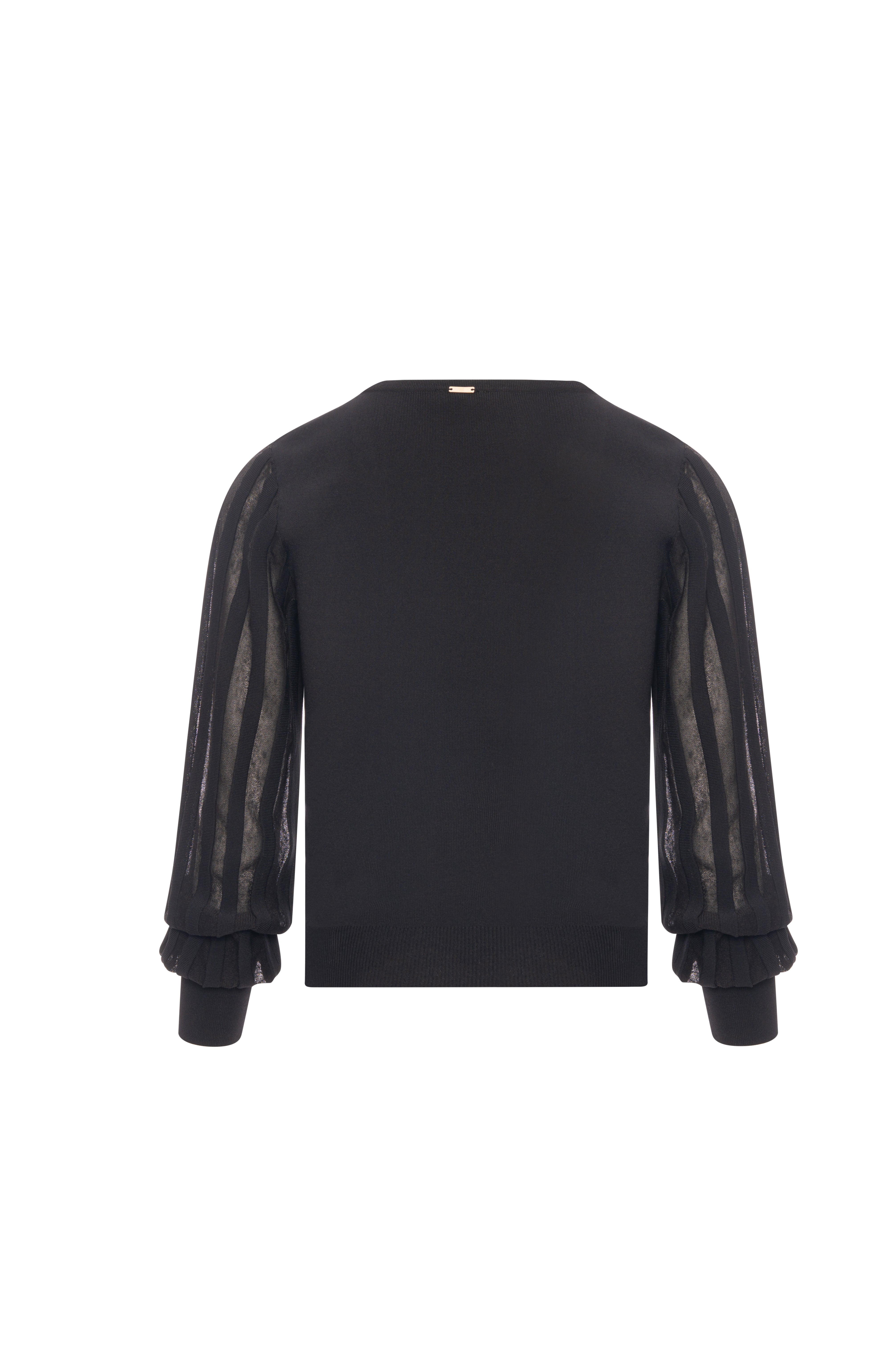 Maglia regular con maniche lunghe in tessuto plissettato FR26WT7030K416F9-K01 Fracomina