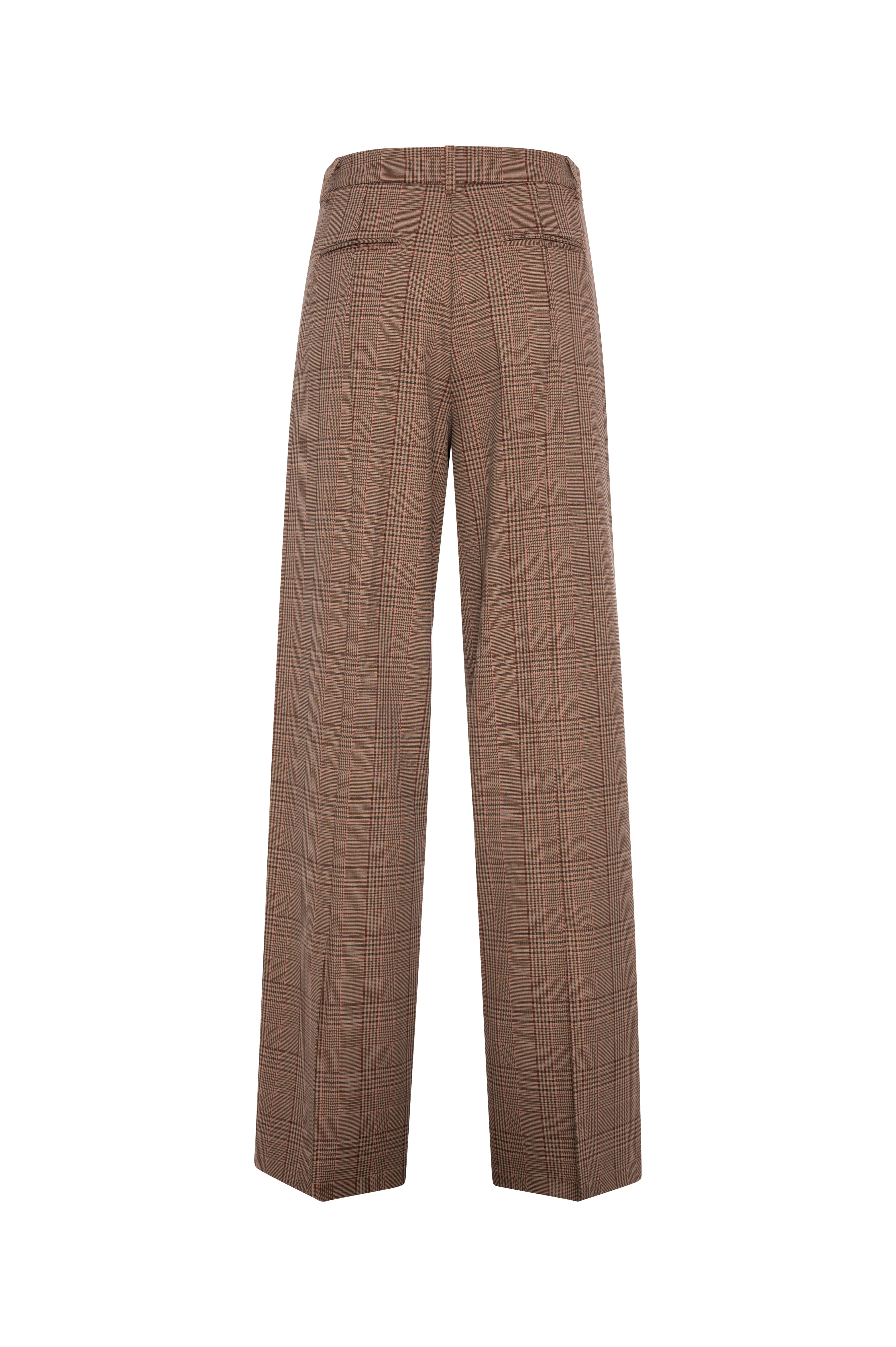 Pantalone linea dritta in tessuto in fantasia Principe di Galles FR26WV2005W57595 FRACOMINA