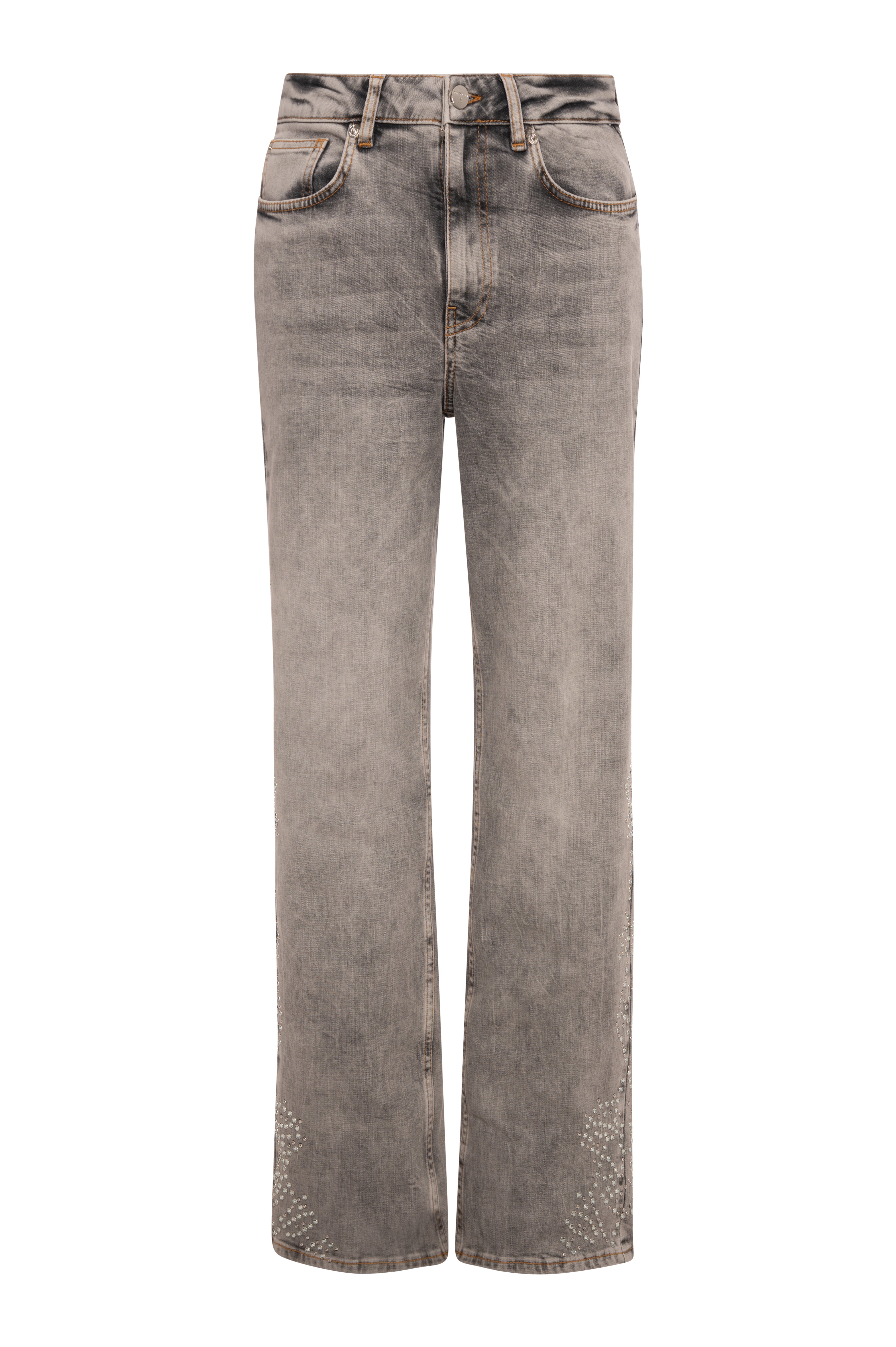 Jeans linea dritta in denim grigio con lavaggio strong FR26WV2012D476R9-KG5 Fracomina