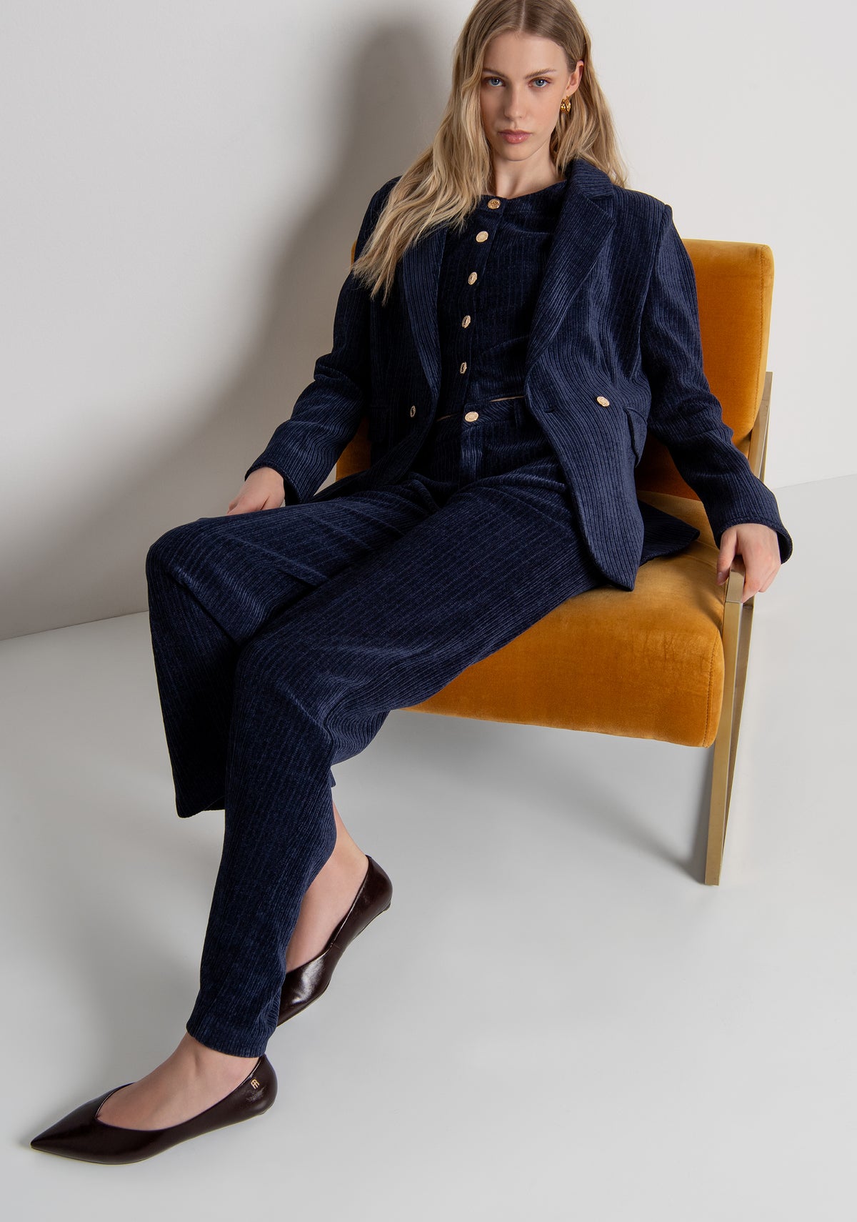 Pantalone linea dritta in velluto a coste FR26WV2016W59601 FRACOMINA