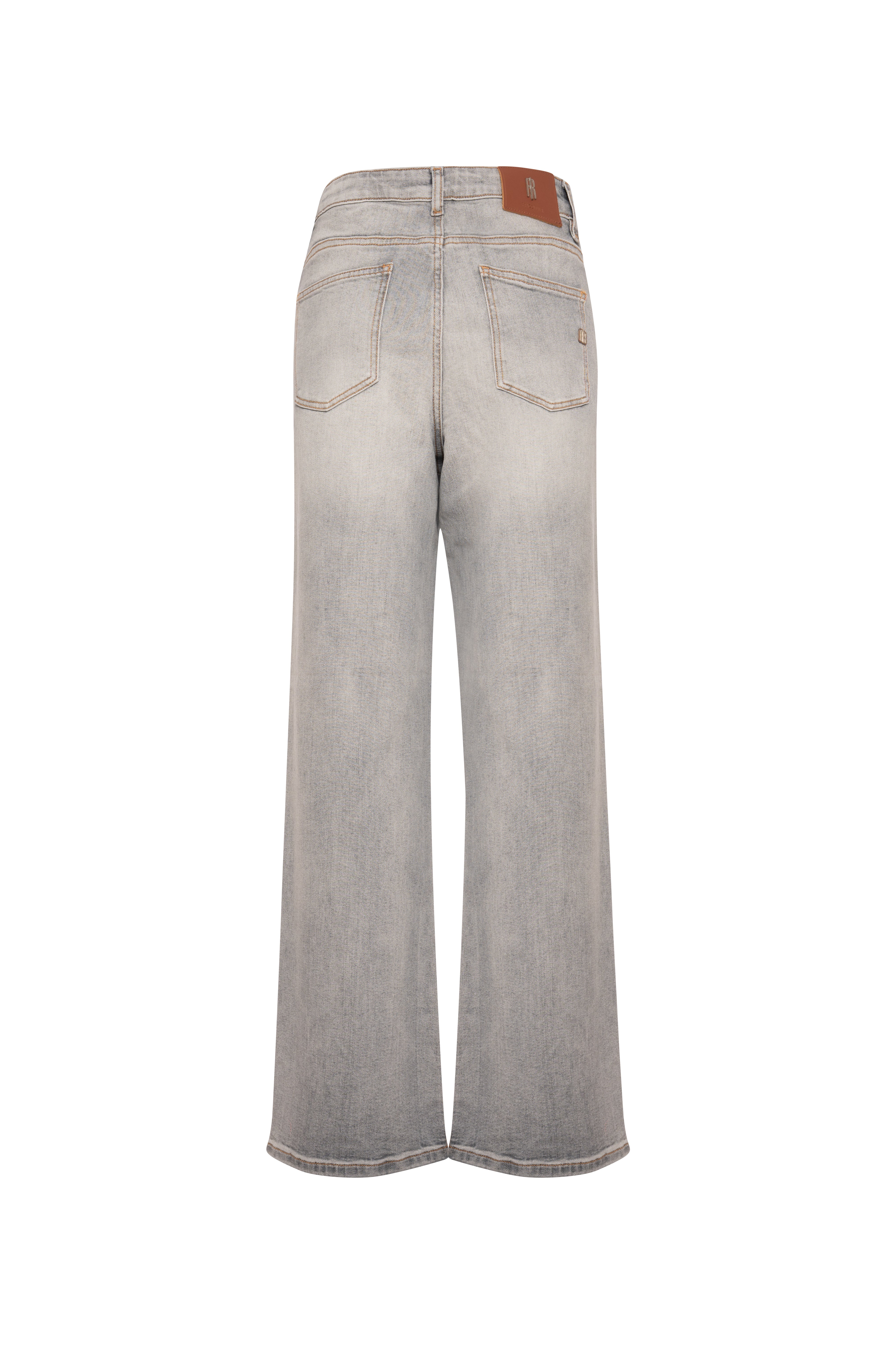 Jeans wide leg in denim grigio con lavaggio chiaro FRACOMINA — immagine 2 di 2