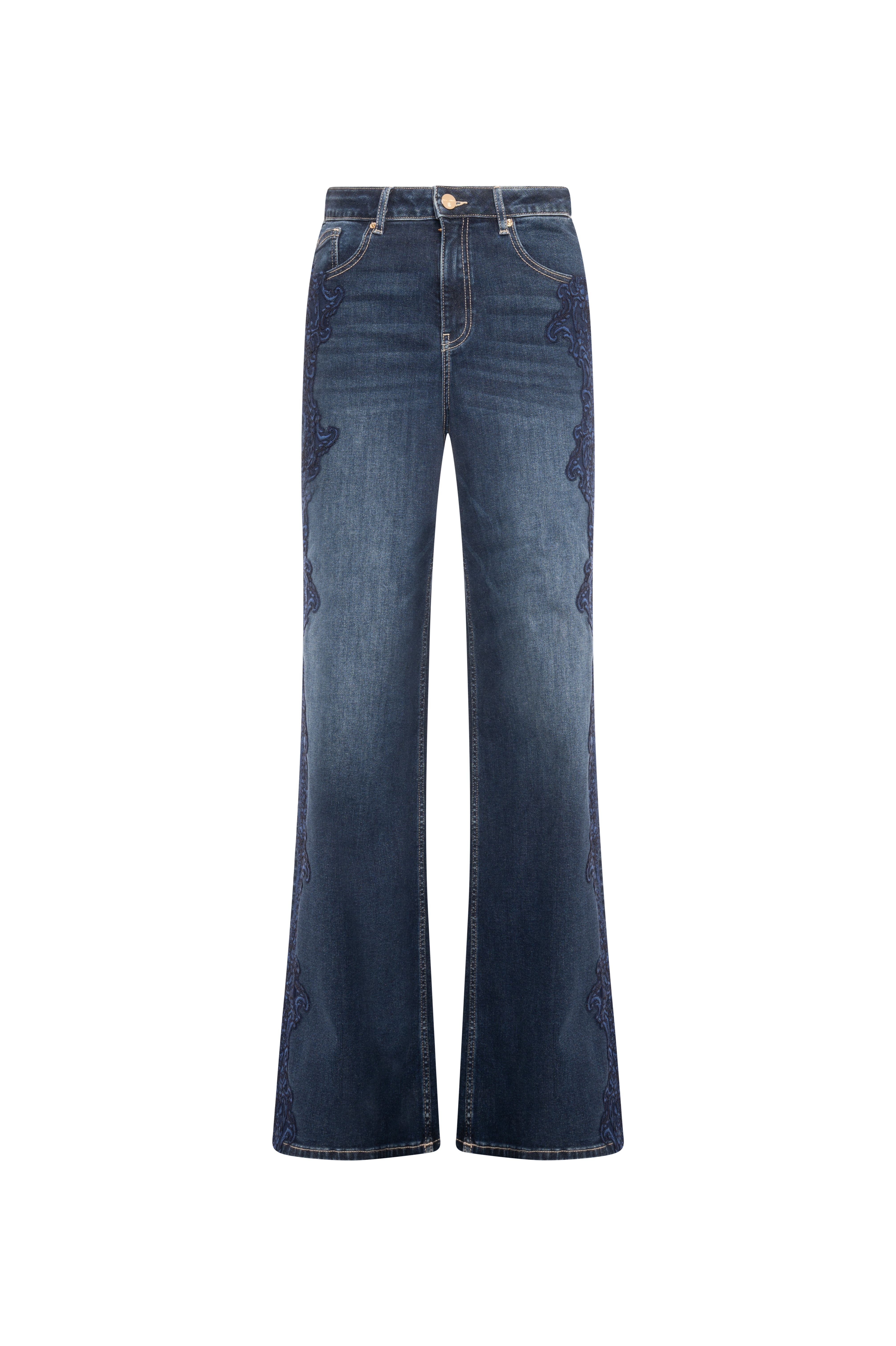 Jeans flare in denim con lavaggio medio FR26WV3015D460G1 FRACOMINA