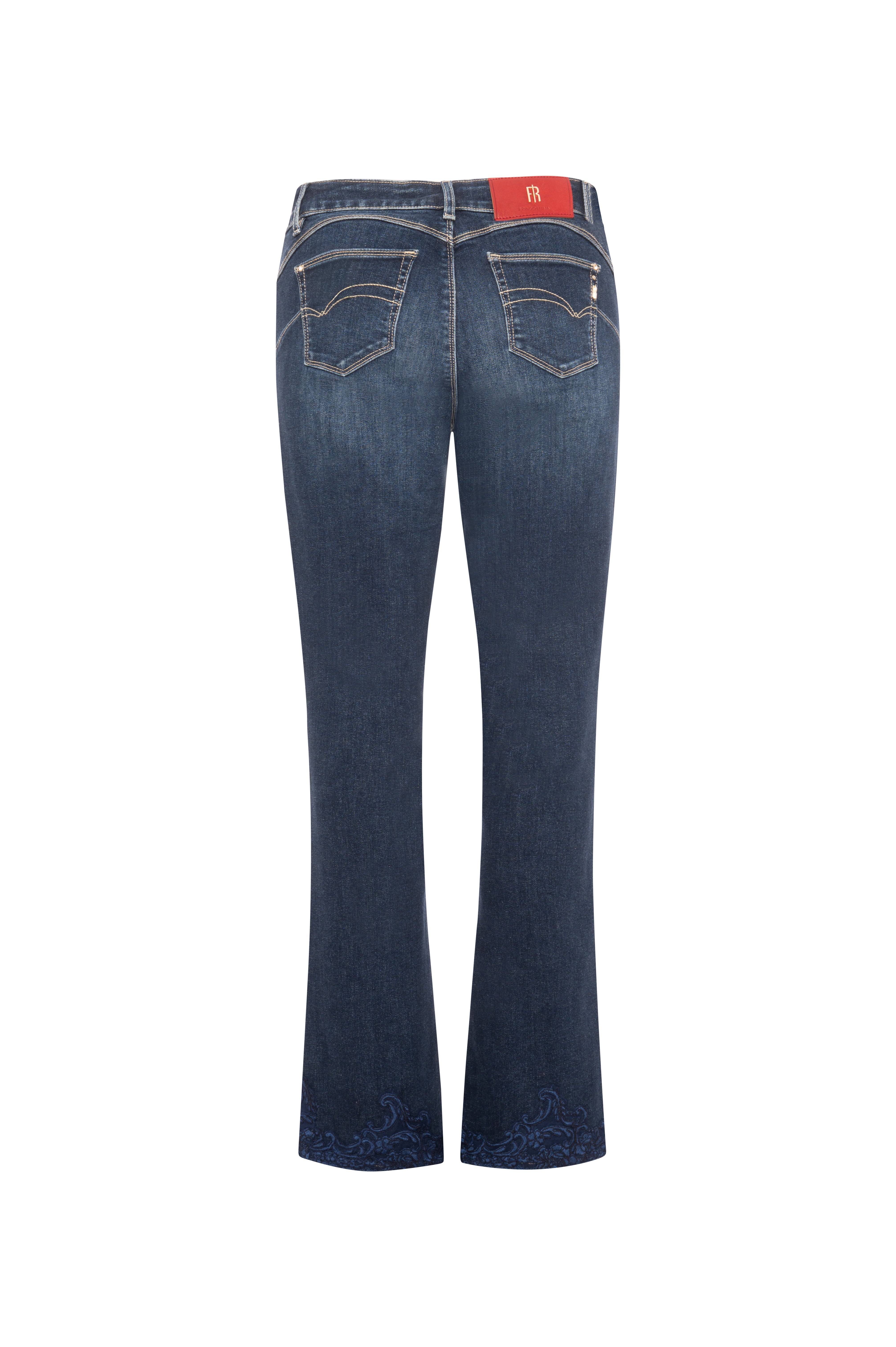 Jeans cropped effetto push-up in denim con lavaggio medio FR26WV8030D460G1 FRACOMINA