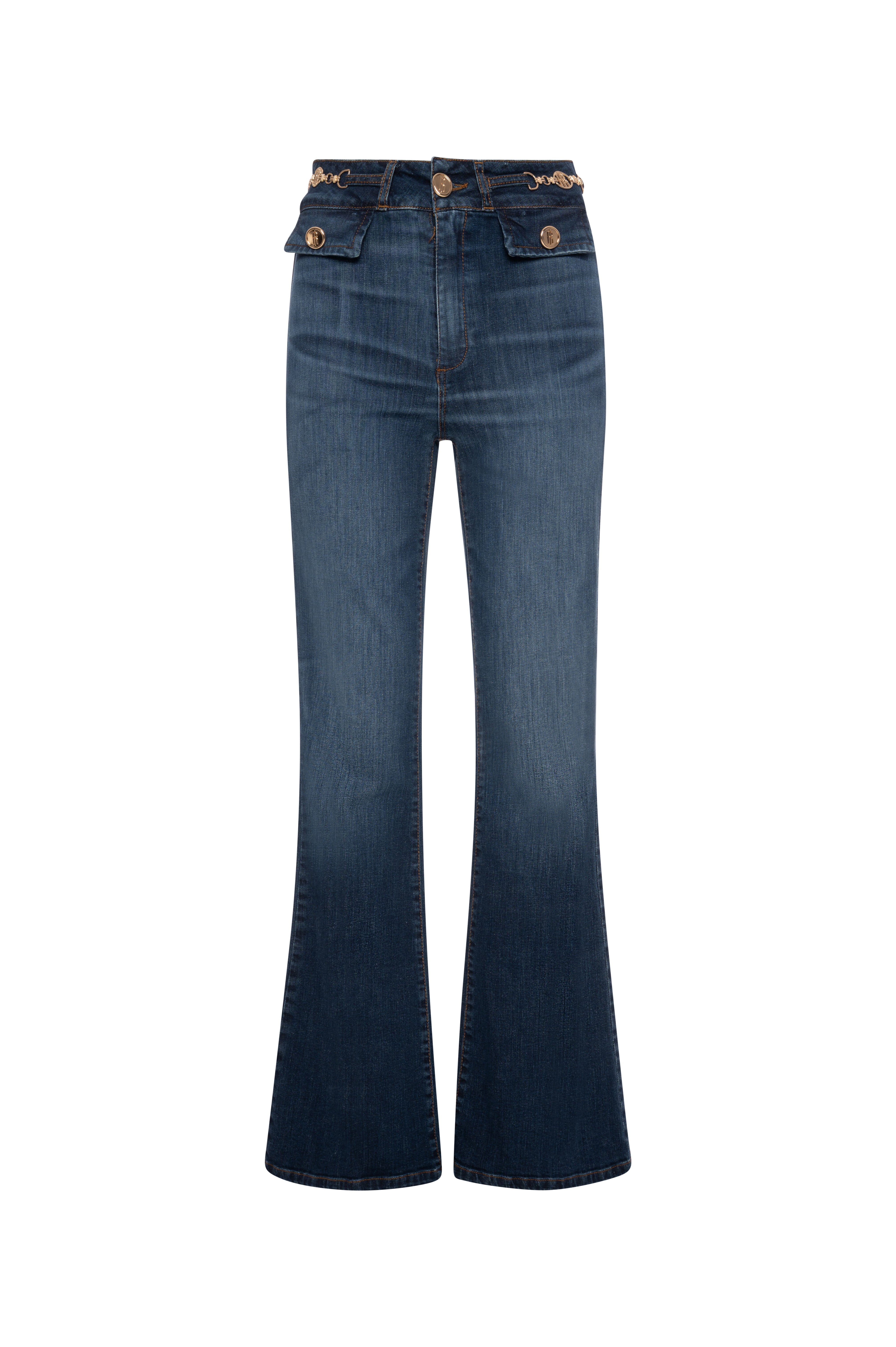 Jeans bootcut in denim con lavaggio medio FR26WVA011D47602 FRACOMINA