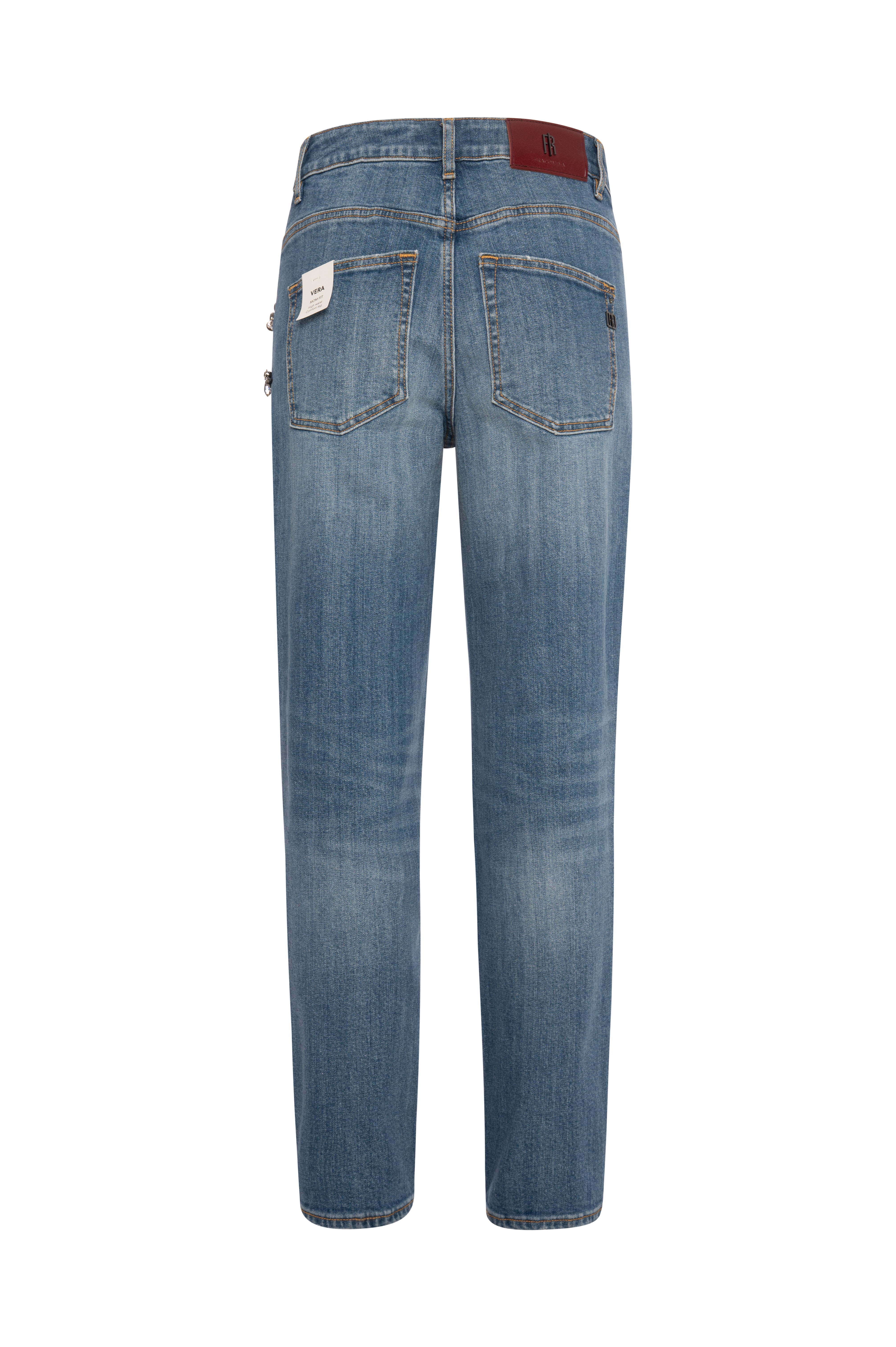 Jeans carrot mom fit in denim con lavaggio medio FR26WVD005D450P2-K85 Fracomina
