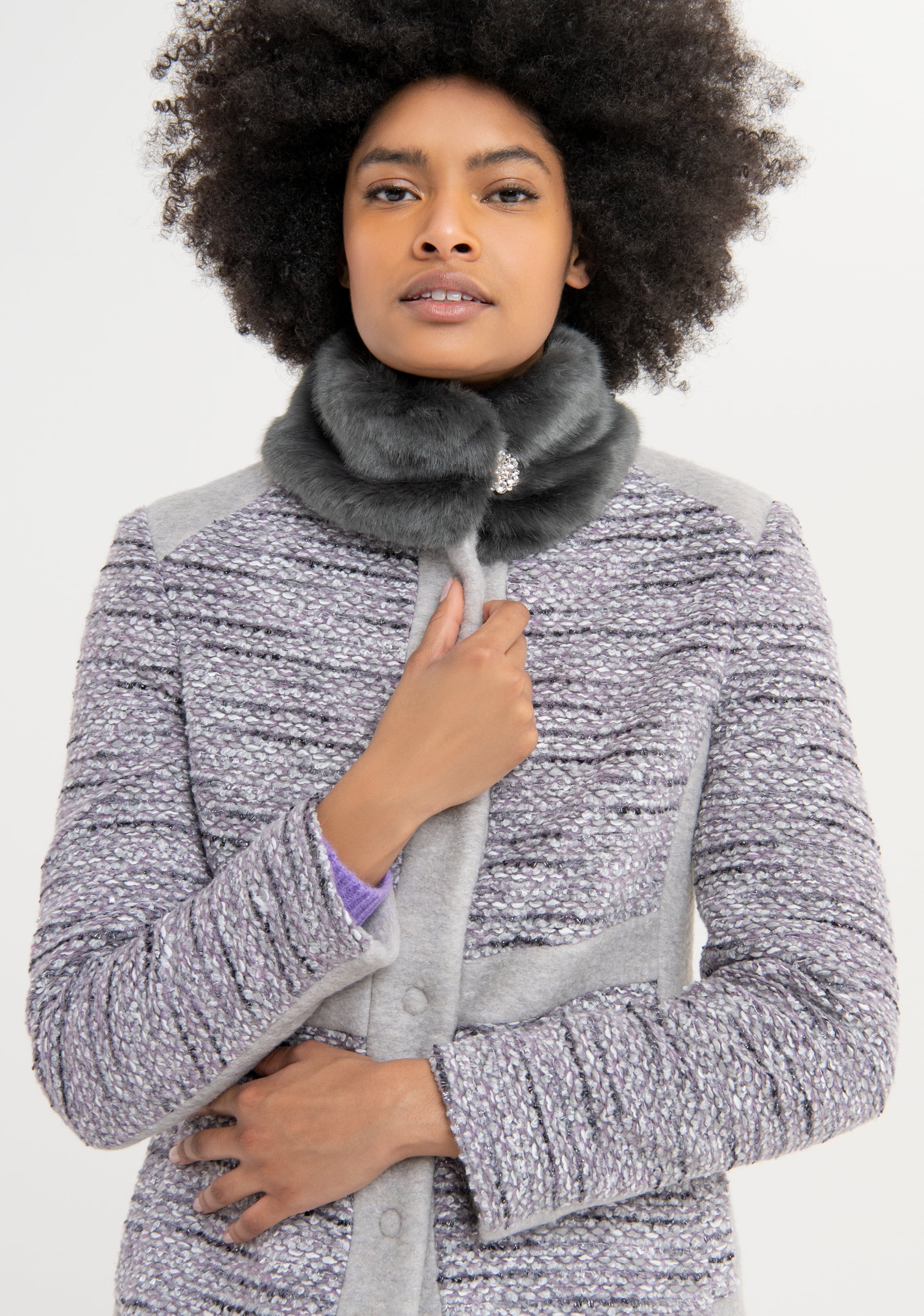 Cappotto regular in tweed FS23WC1007W57801 Fracomina