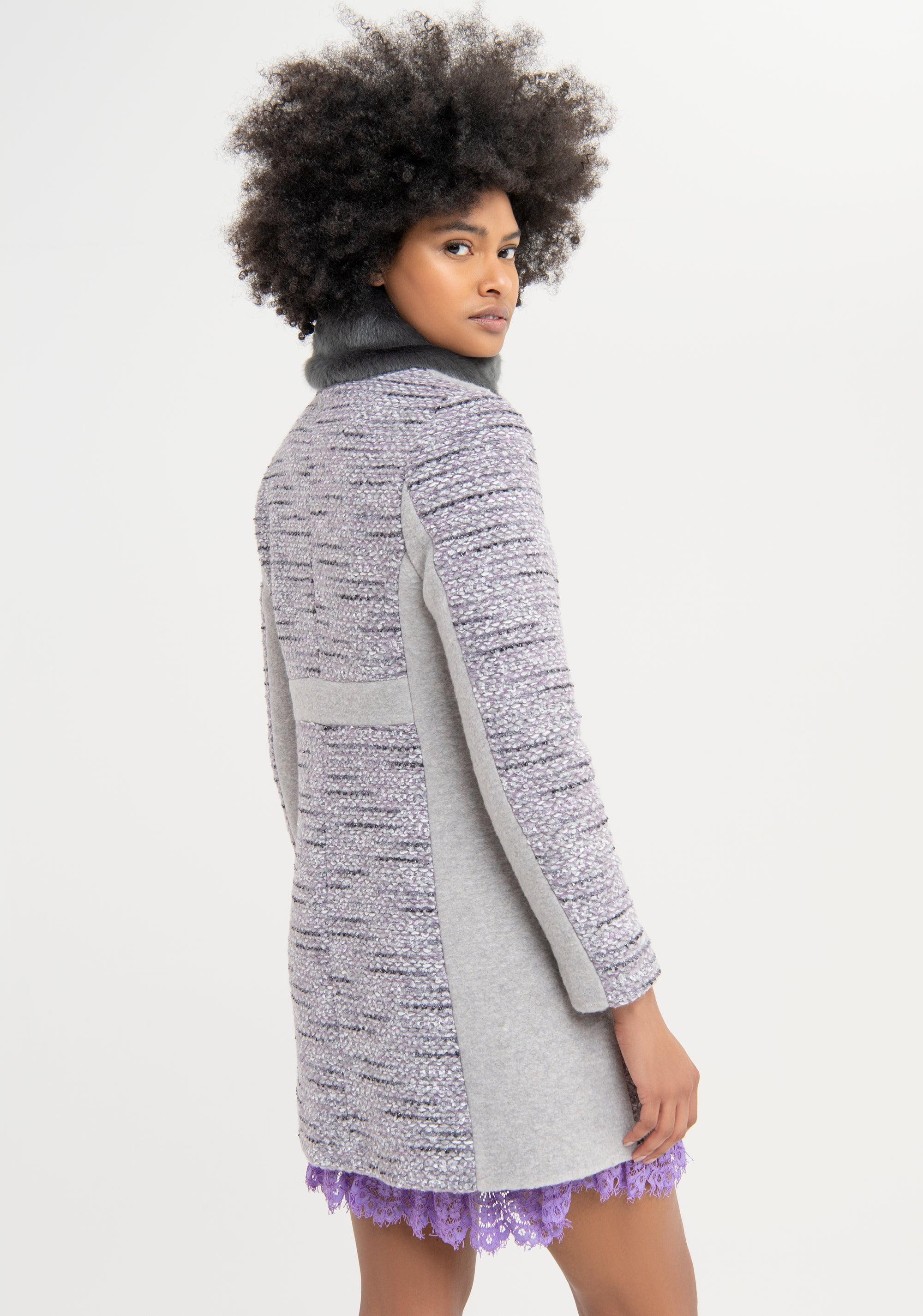 Cappotto regular in tweed FS23WC1007W57801 Fracomina