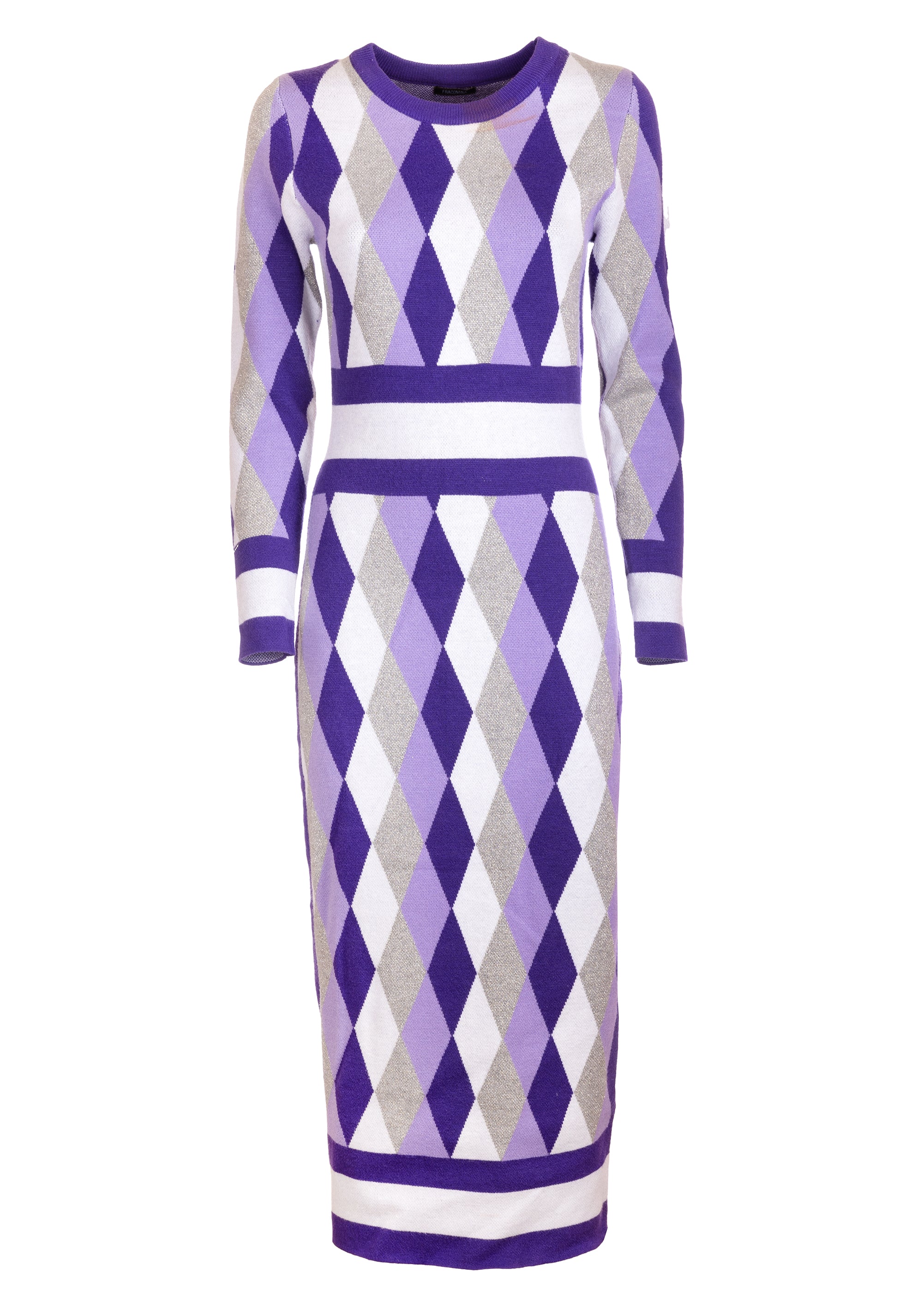 Abito slim midi in maglia con jacquard rombi FS23WD5010K503F8 Fracomina