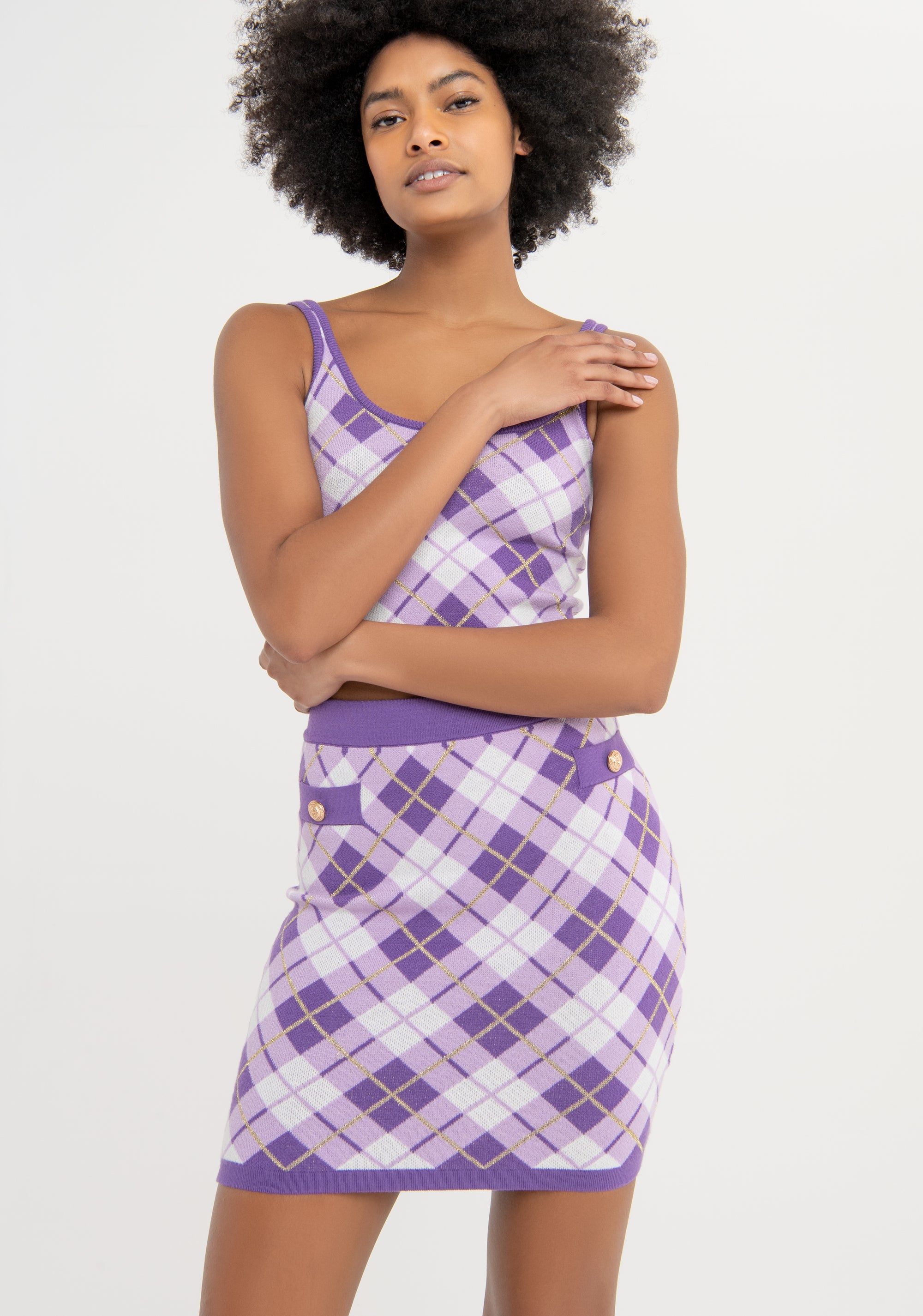 Gonna slim mini in jacquard a rombi FS23WG4004K520F8 Fracomina