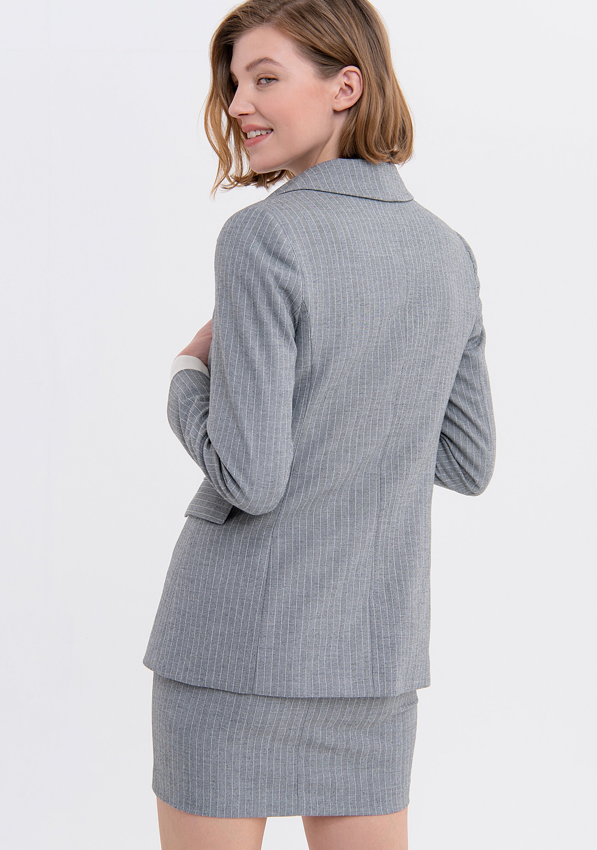 Blazer regular doppio petto in fantasia geometrica FS23WJ2005W662J1 Fracomina