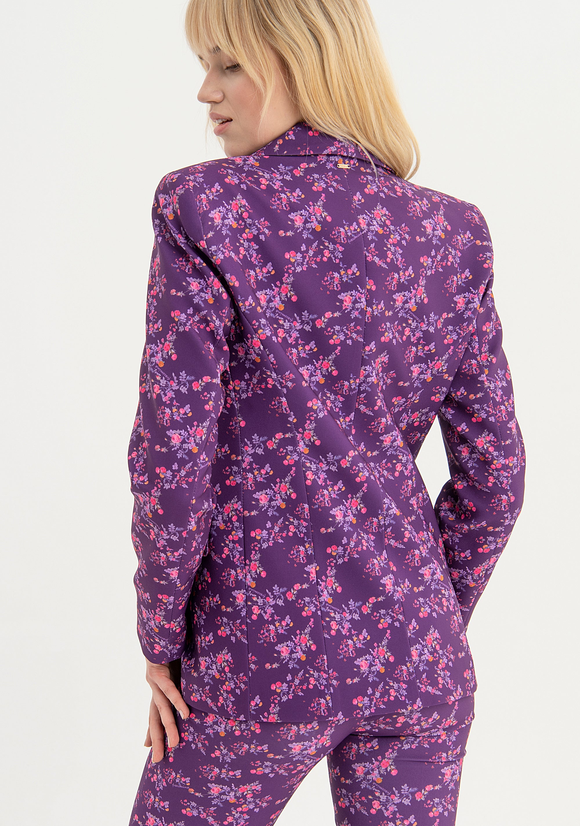 Blazer slim monopetto in fantasia floreale FS23WJ2008W429N4 Fracomina