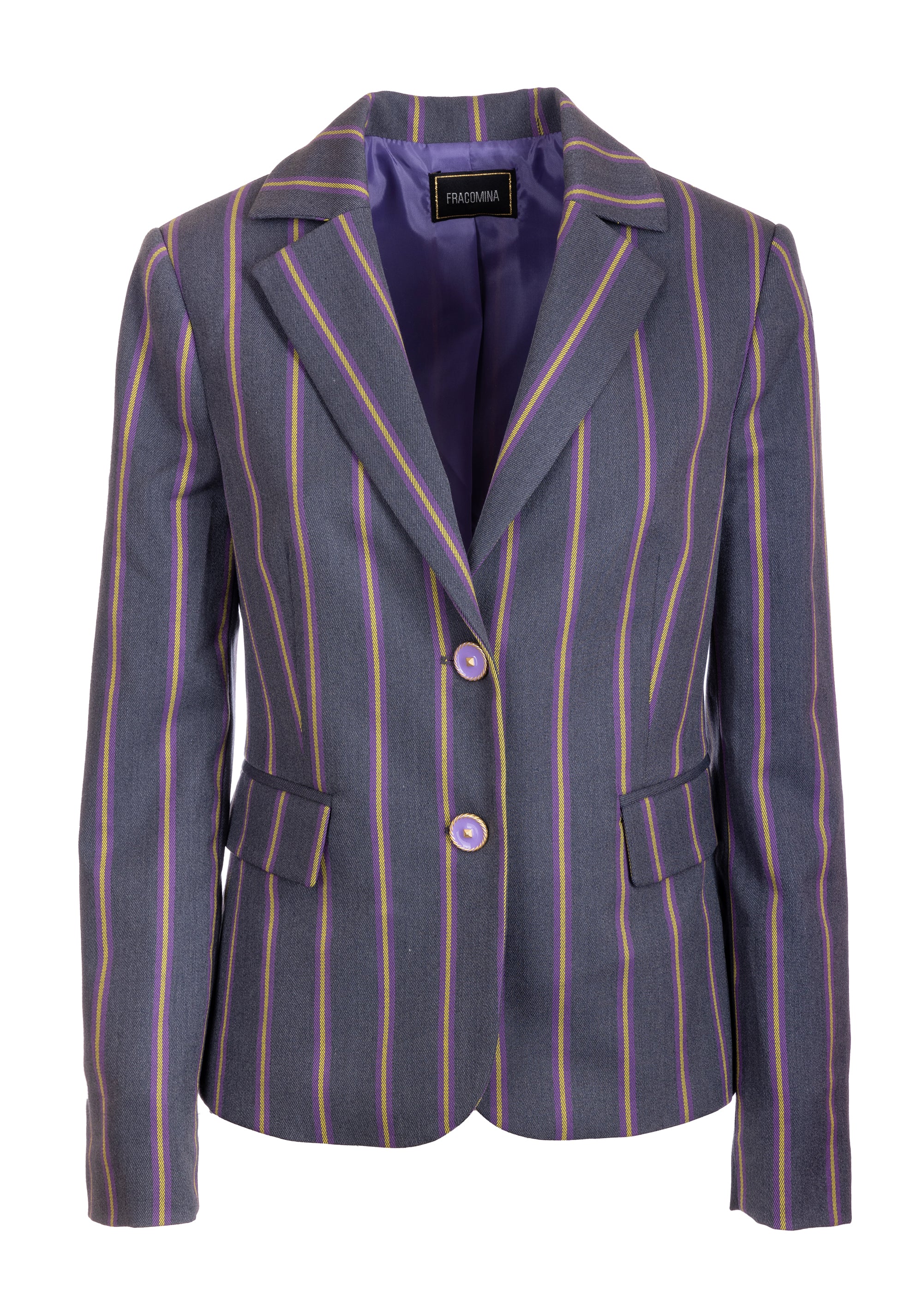 Blazer slim monopetto gessato FS23WJ2012W661N8 Fracomina