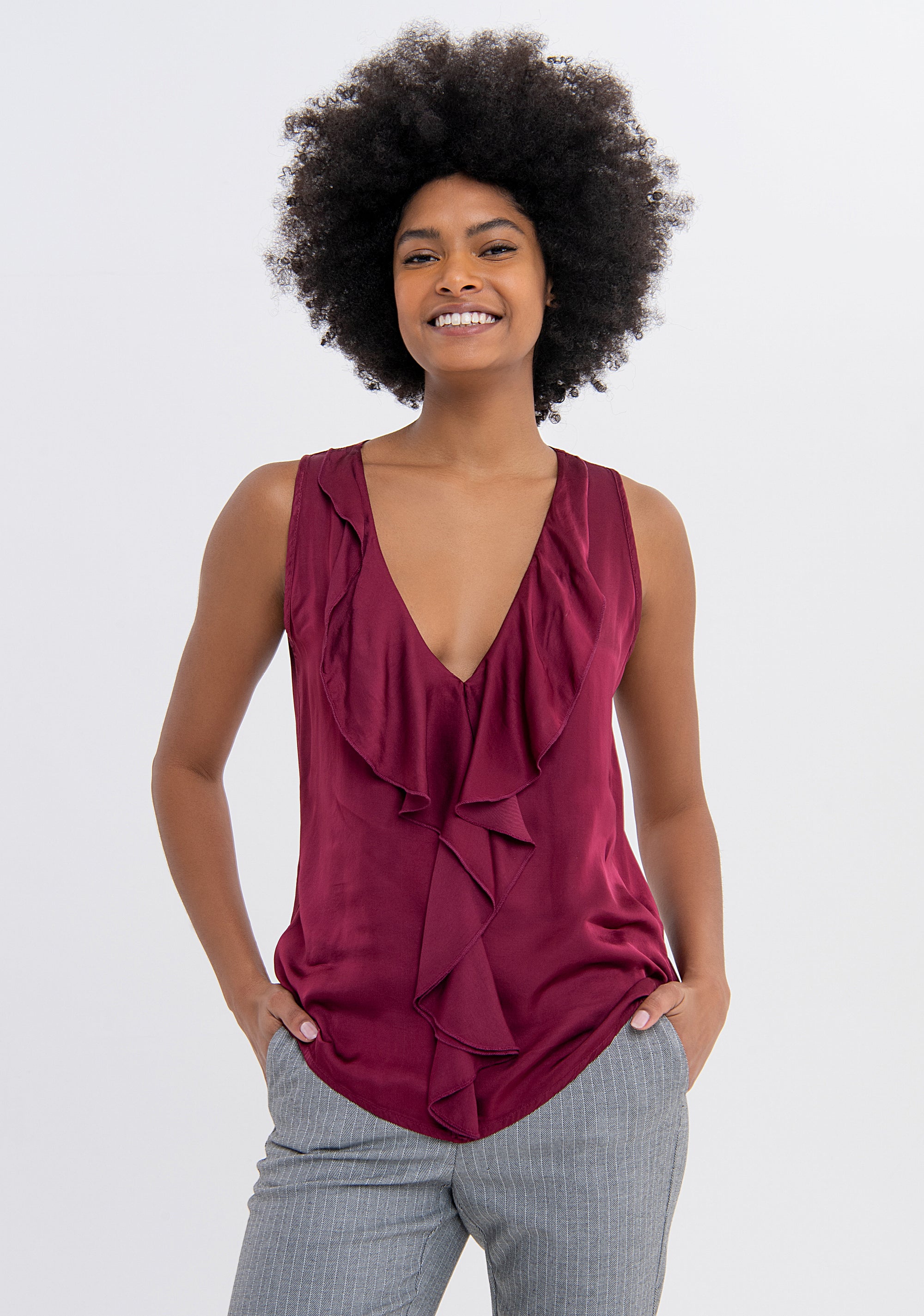 Top senza maniche in raso FS23WT1010W45101 FRACOMINA