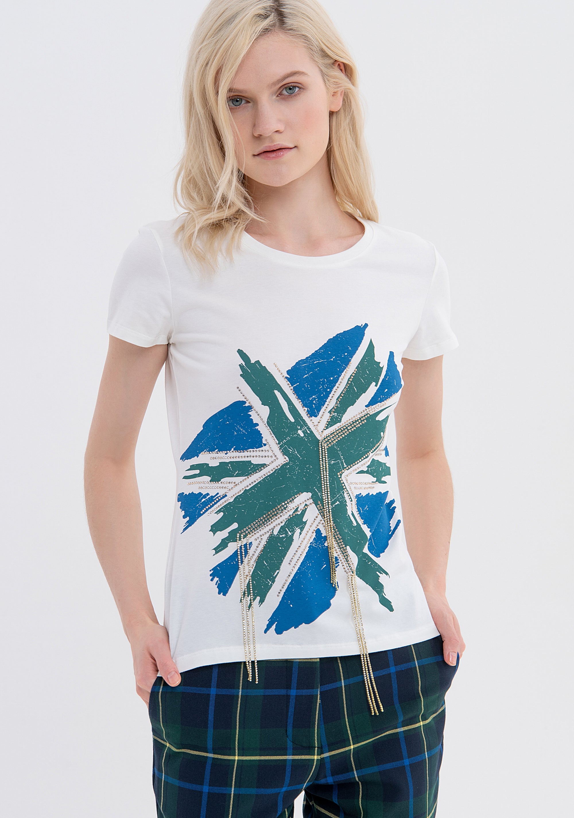 T-shirt slim in jersey di cotone stretch FS23WT3003J401R9-278 Fracomina