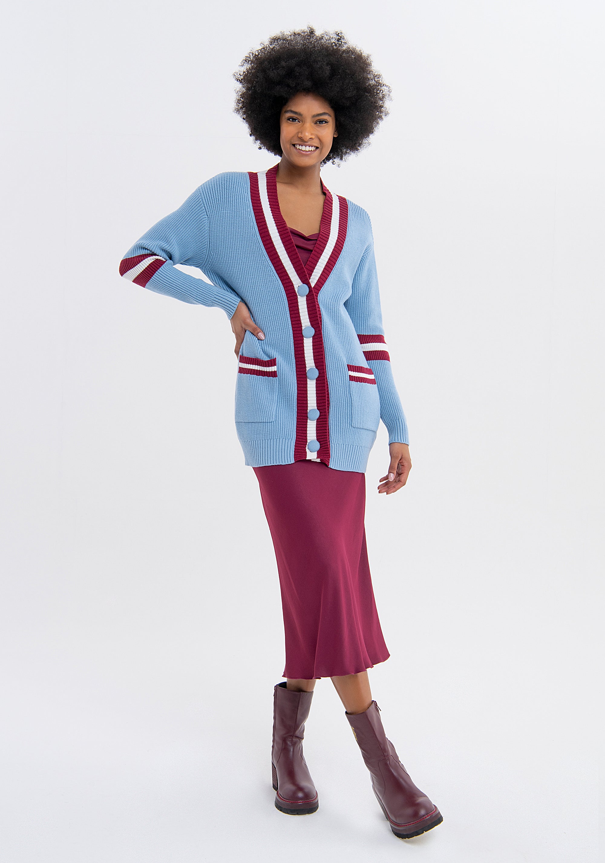 Cardigan regular lungo con aviature FS23WT8001K50201-R81 Fracomina
