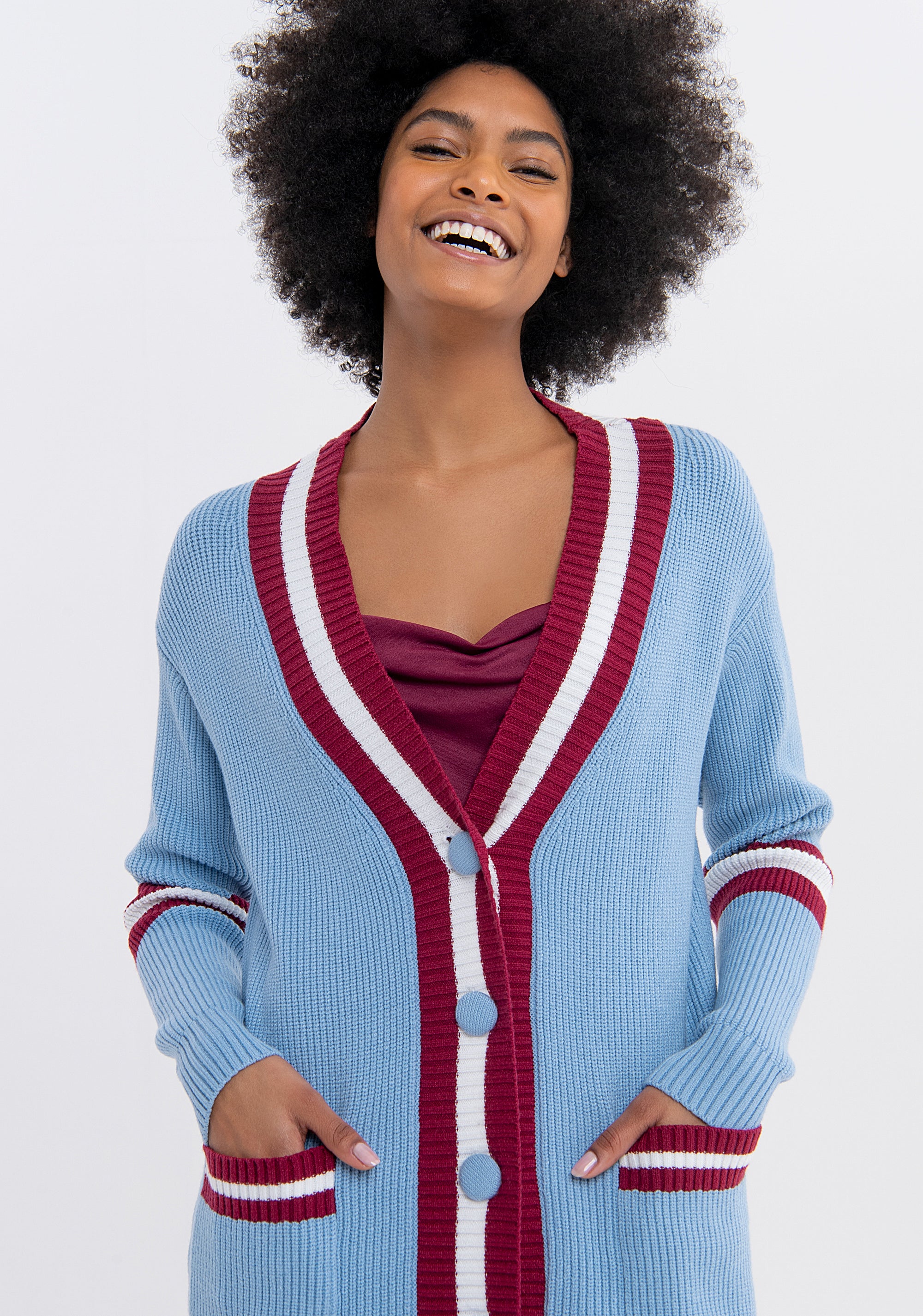 Cardigan regular lungo con aviature FS23WT8001K50201 Fracomina