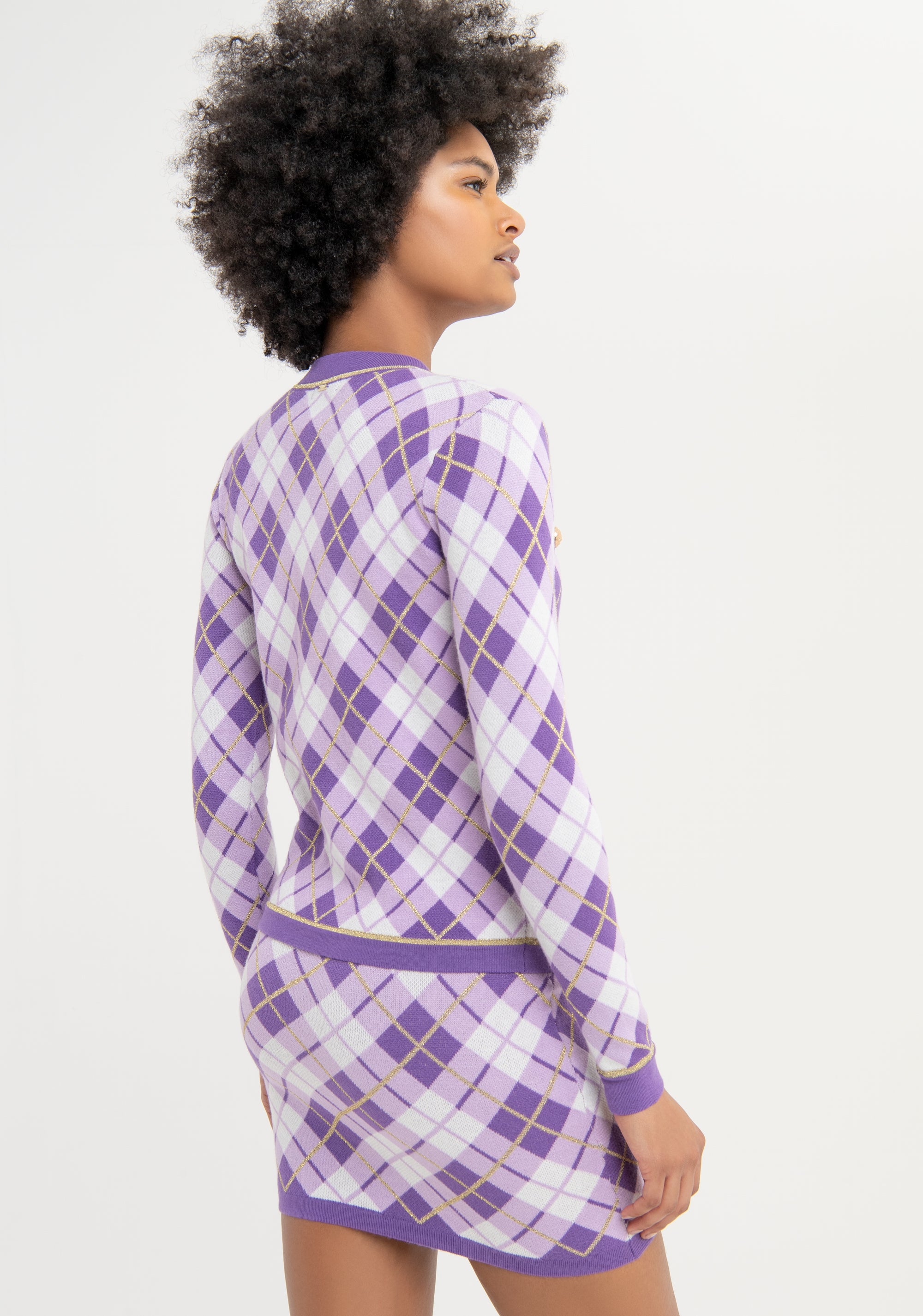 Cardigan slim in jacquard a rombi FS23WT8005K520F8 Fracomina