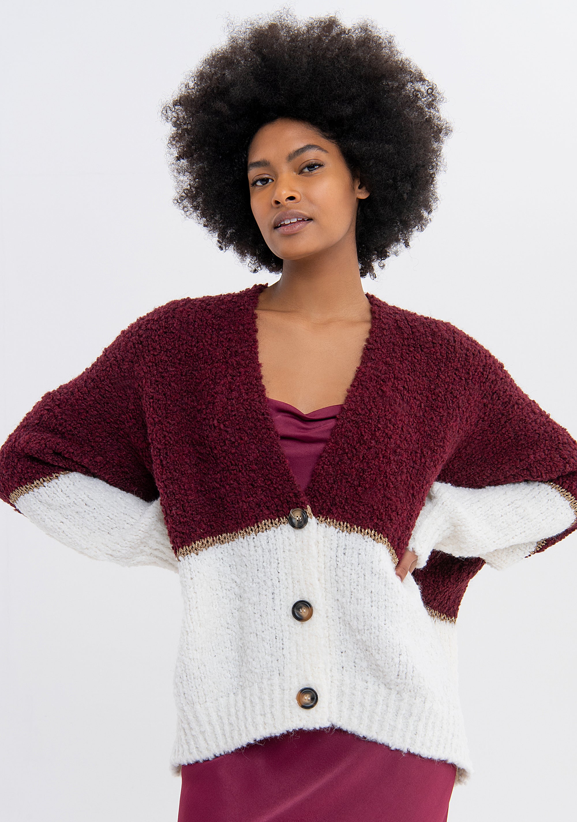 Cardigan over con punto pelliccia FS23WT8017K457F7 Fracomina