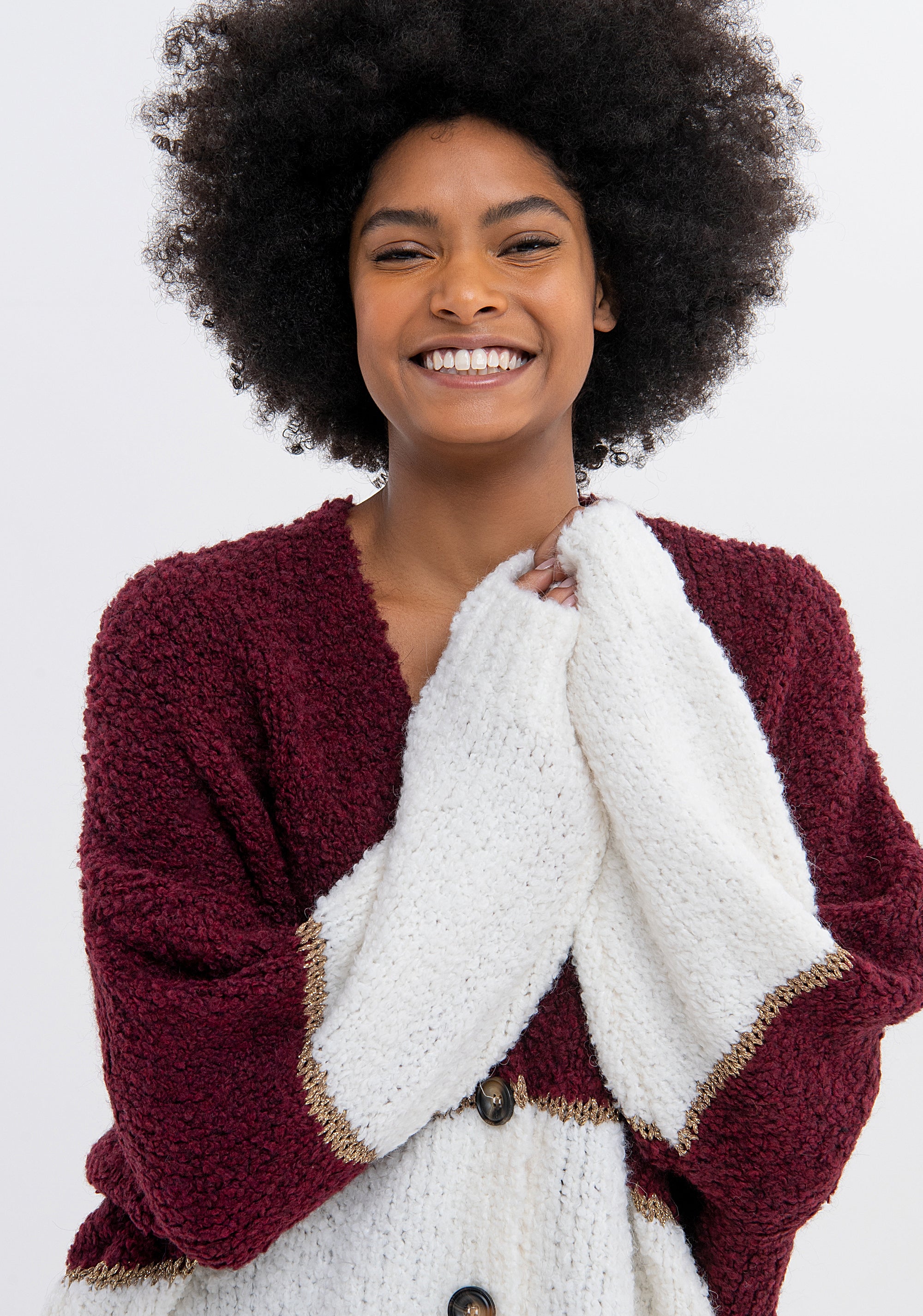 Cardigan over con punto pelliccia FS23WT8017K457F7 Fracomina