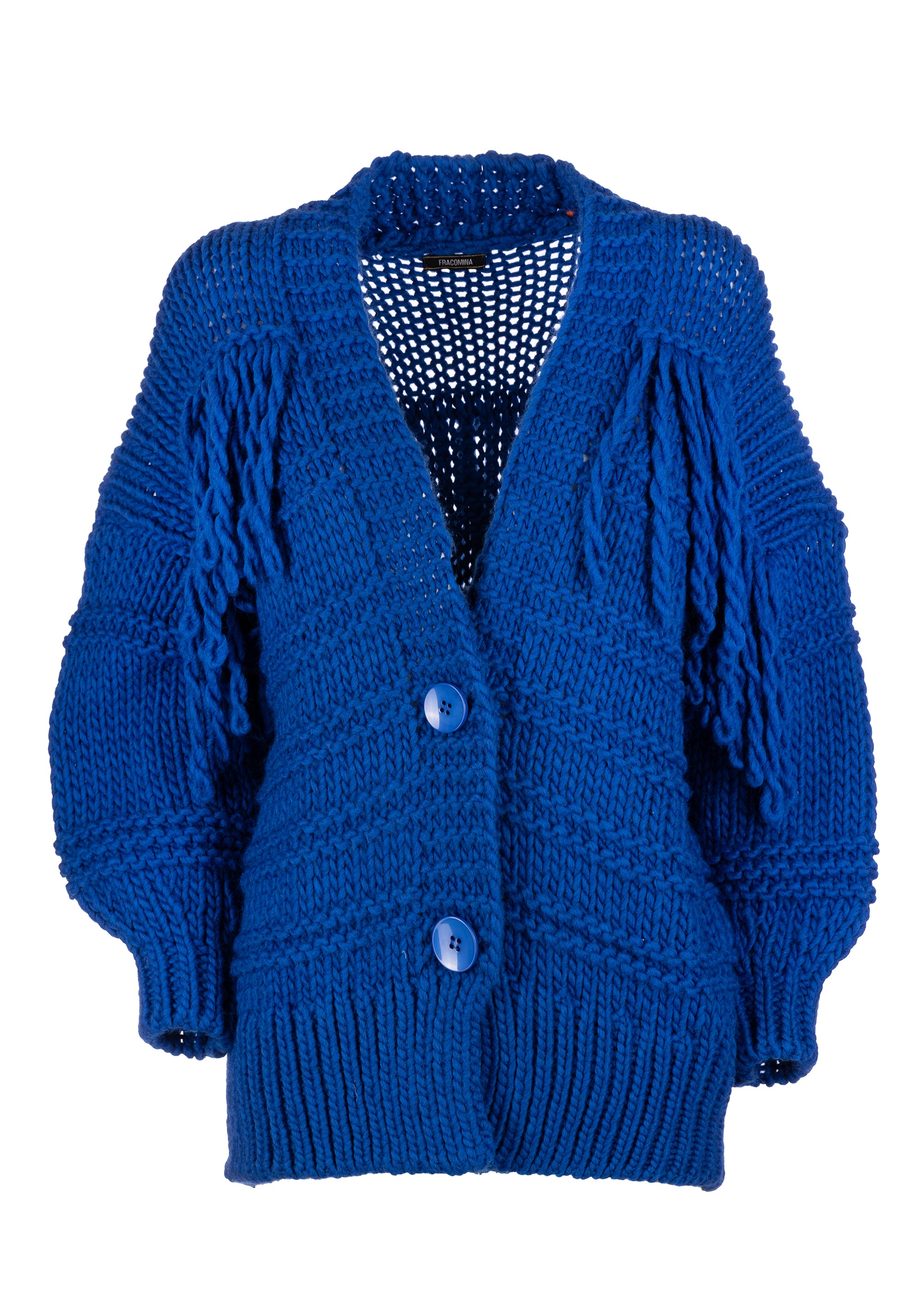 Cardigan regular con lana e con frange FS23WT8018K52301 Fracomina